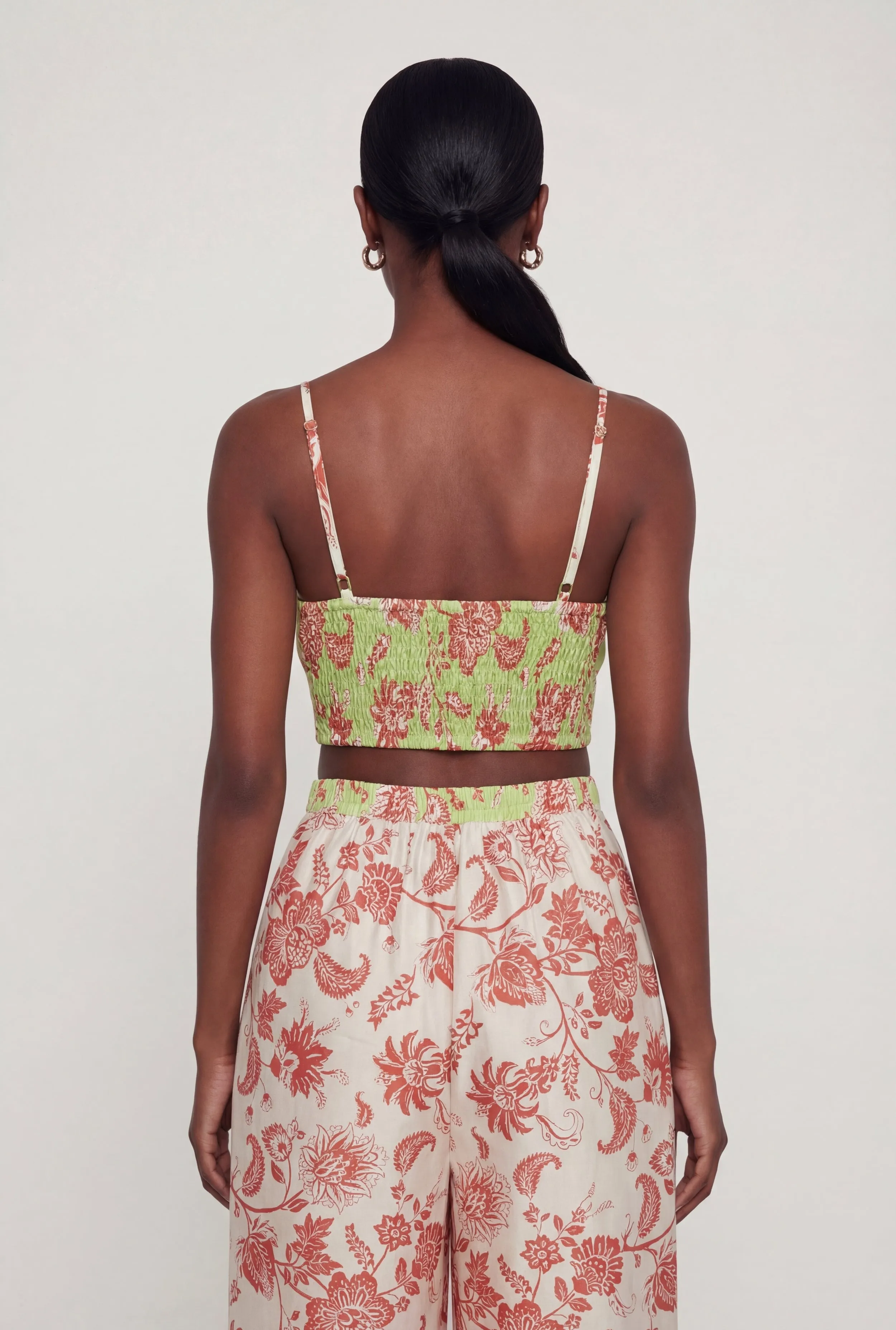 Floral Satin Print Faux Wrap Crop Top sold by Rainbow product image thumbnail 5