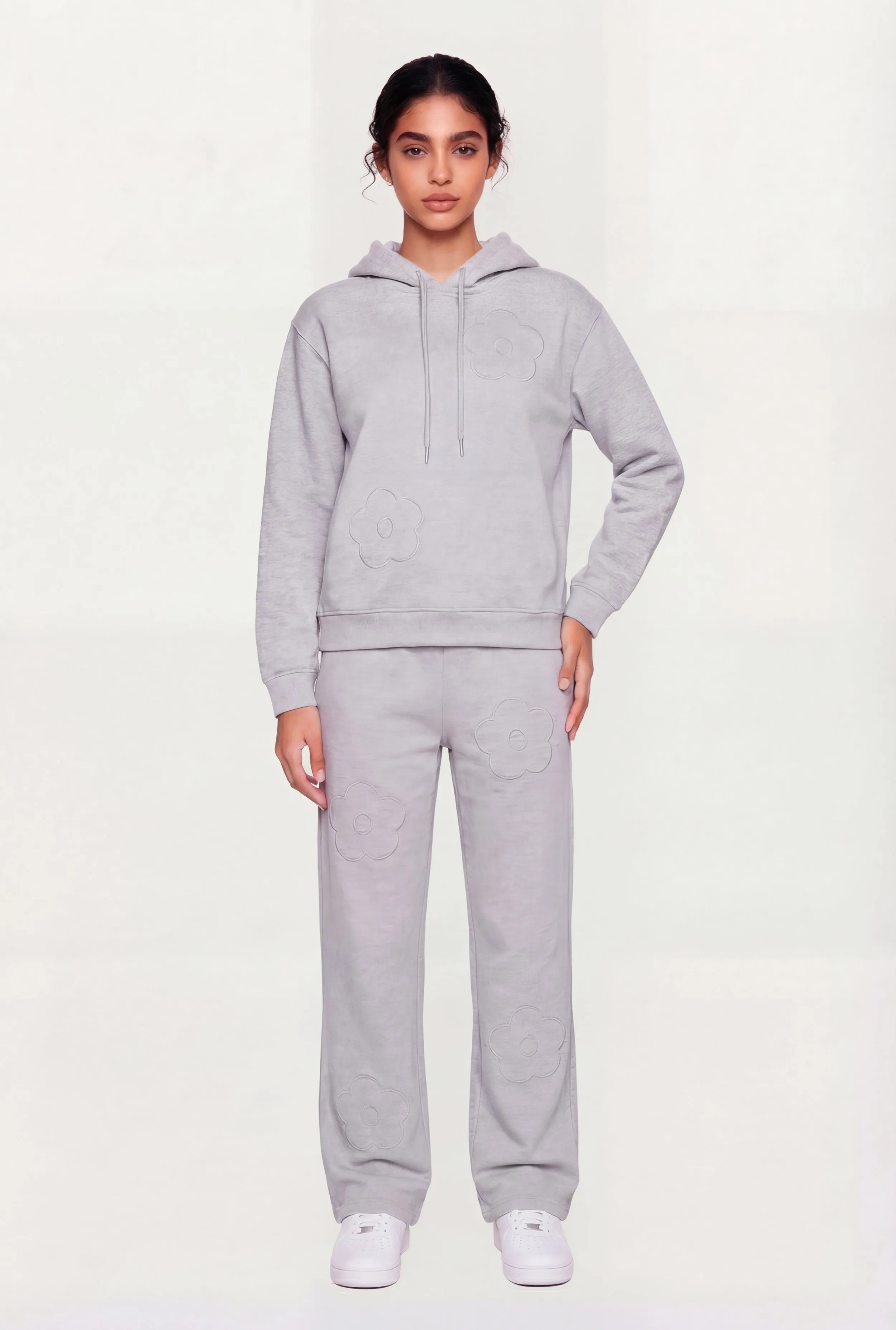 Floral Applique Pullover Drawstring Hoodie sold by Rainbow product image thumbnail 2