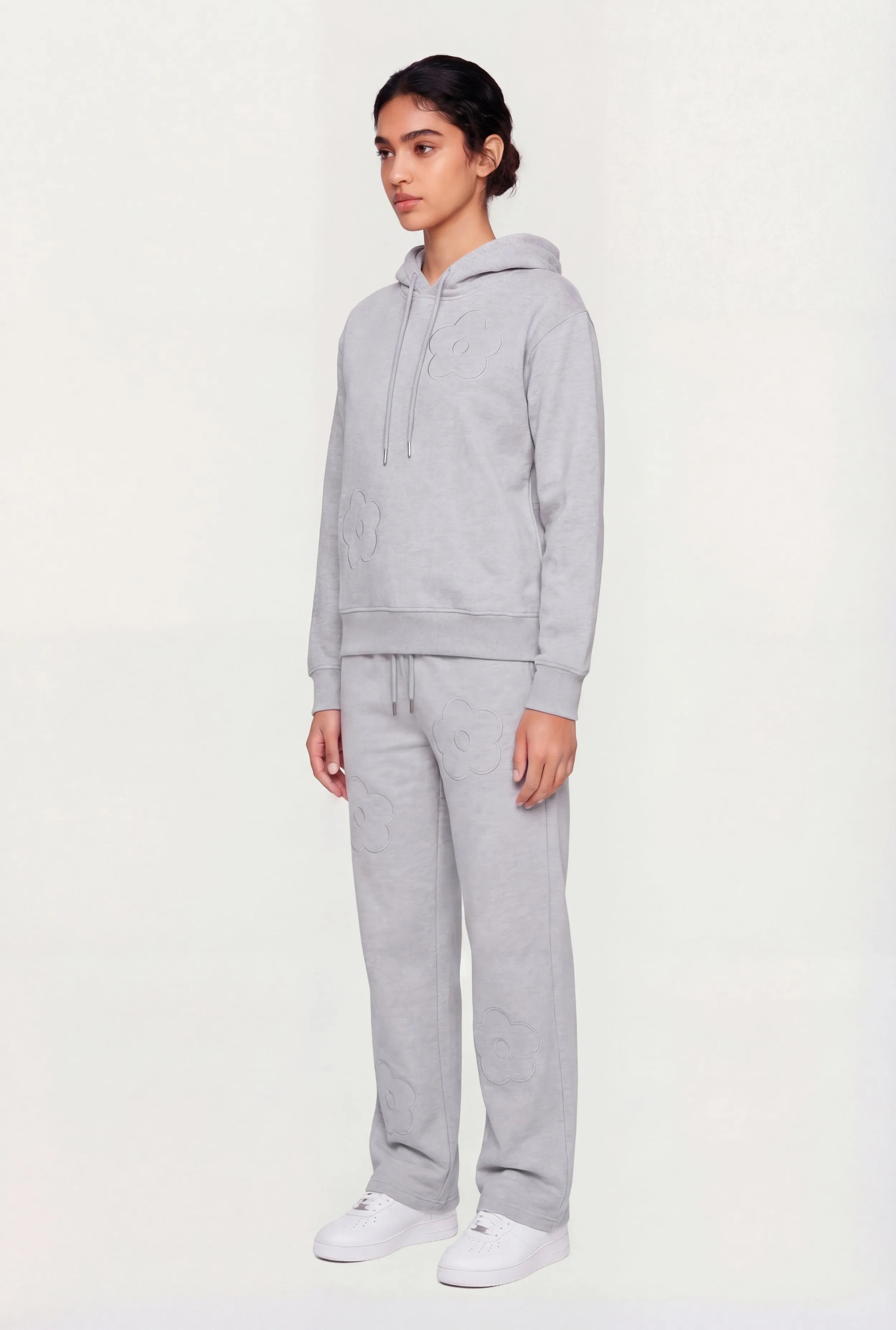 Floral Applique Pullover Drawstring Hoodie sold by Rainbow product image thumbnail 3