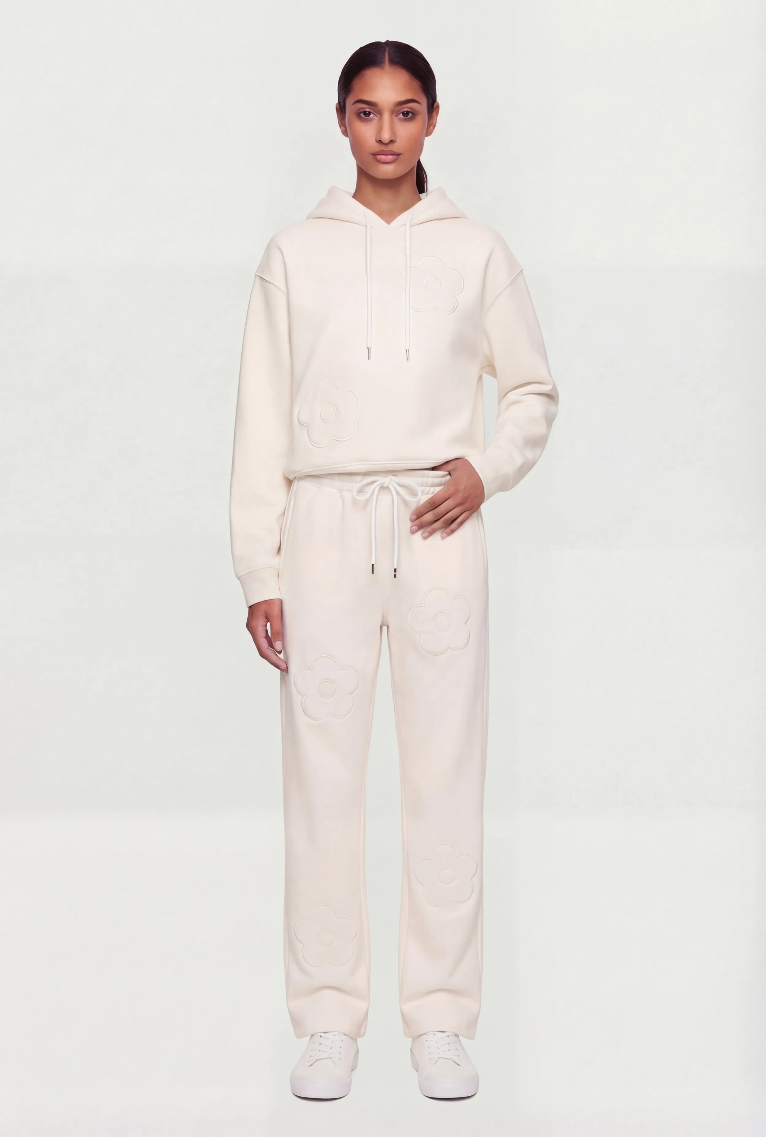 Floral Applique Pullover Drawstring Hoodie sold by Rainbow product image thumbnail 2