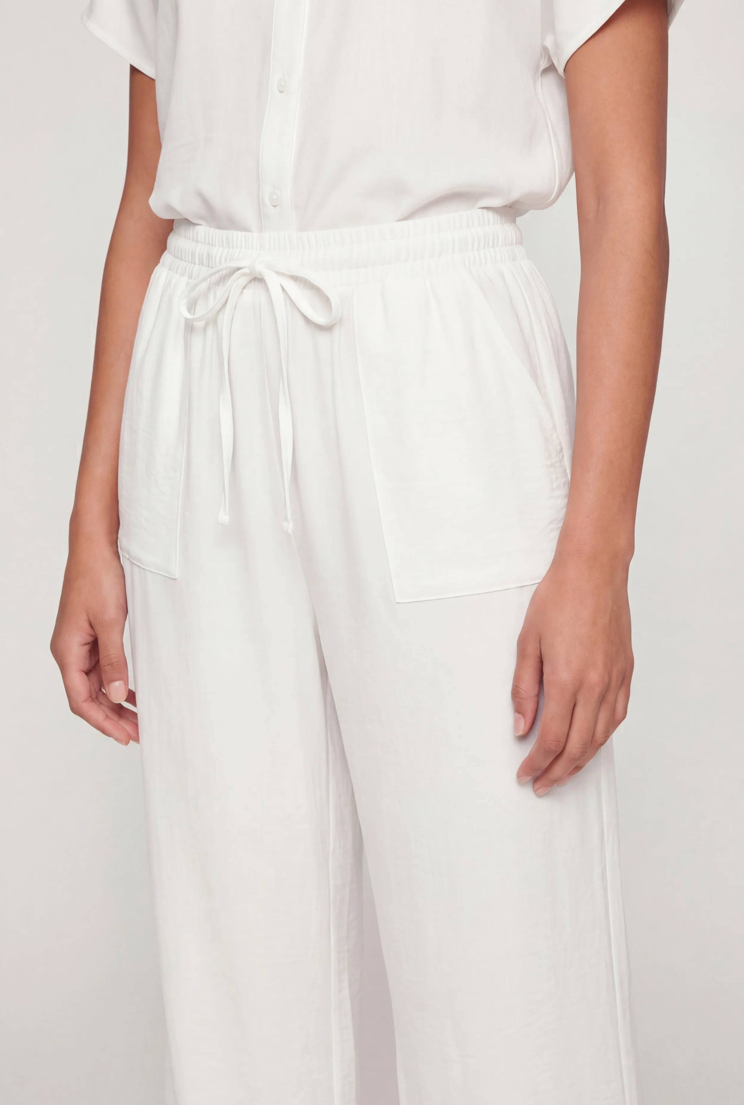 Crepe Knit Drawstring Detail Wide Leg Pants sold by Rainbow product image thumbnail 3