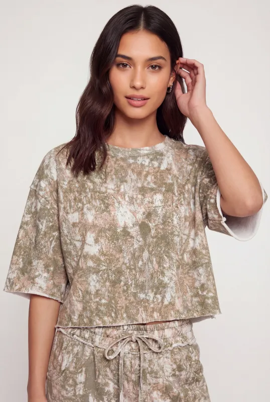 Patterned Oversized Fleece Lined Crop Top made by Rainbow