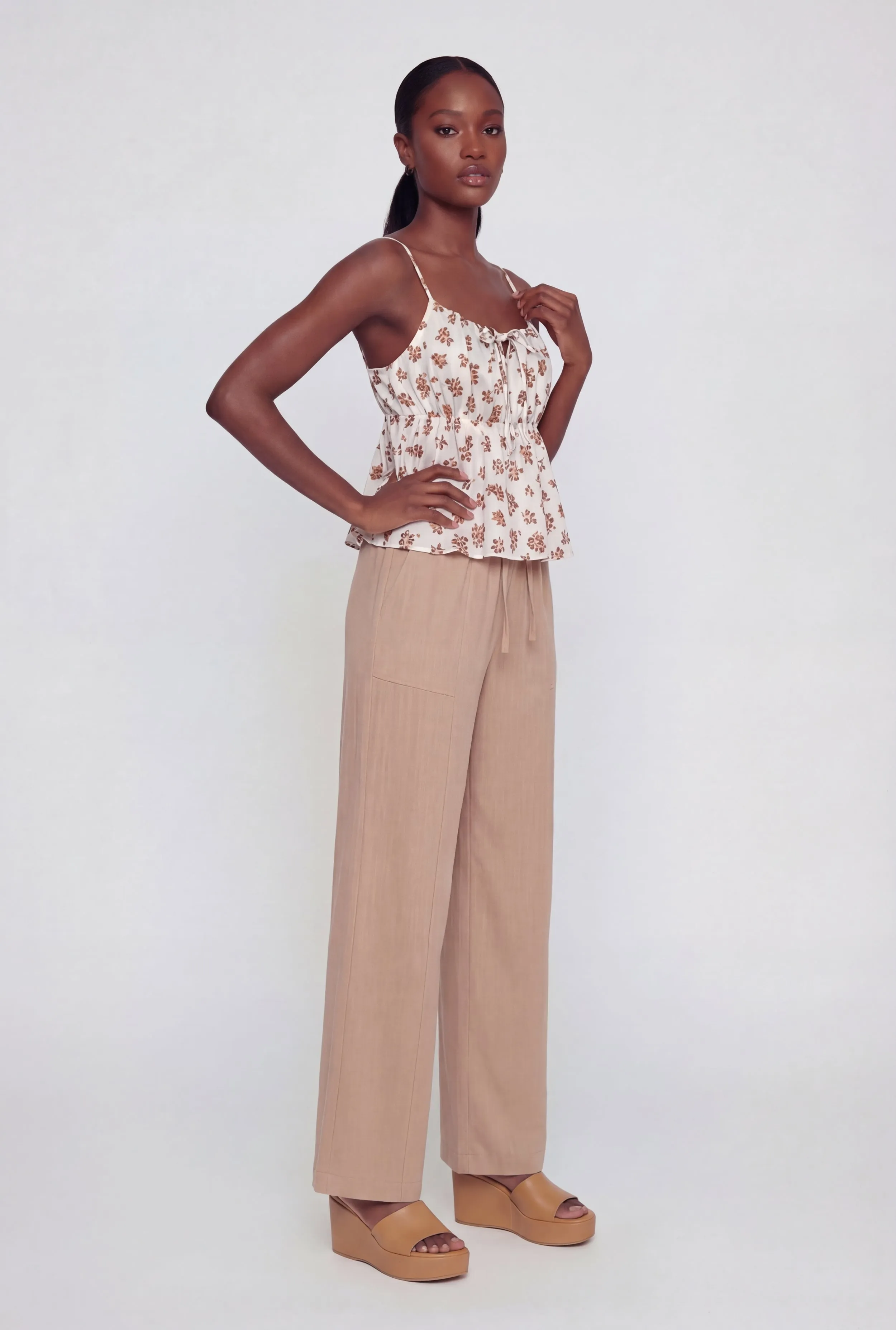 Floral Print Tie Front Keyhole Detail Top sold by Rainbow product image thumbnail 3