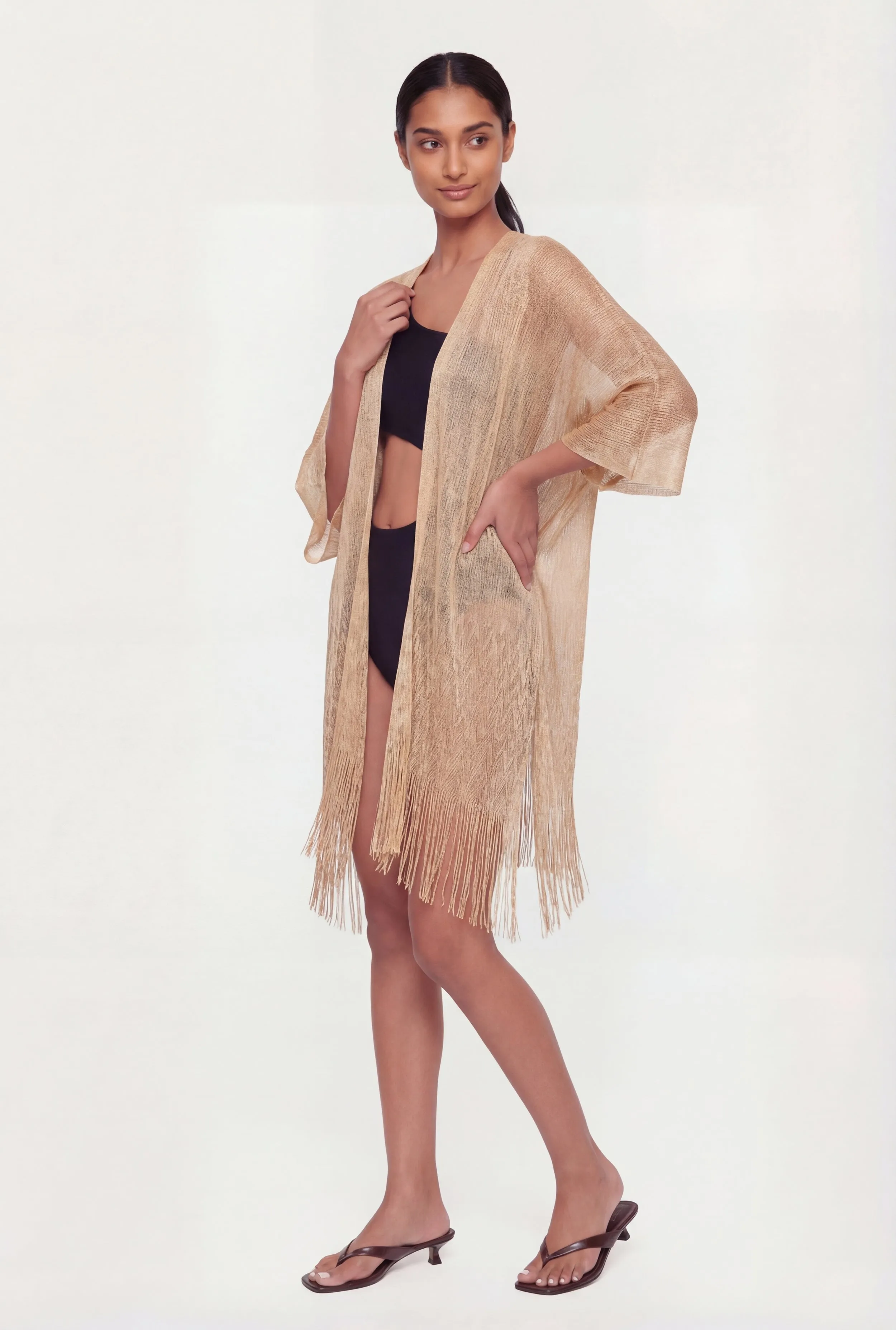 Lurex Fringe Hem Swim Cover Up sold by Rainbow product image thumbnail 2
