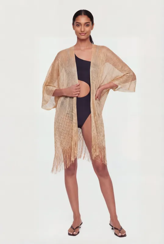 Lurex Fringe Hem Swim Cover Up made by Rainbow
