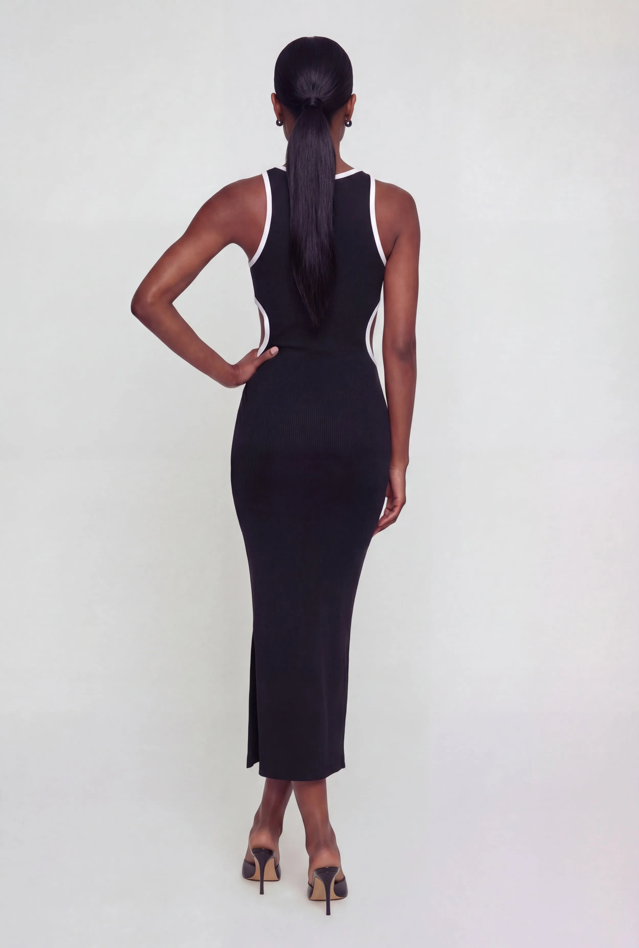 Contrast Trim Side Cut Out Midi Dress sold by Rainbow product image thumbnail 3