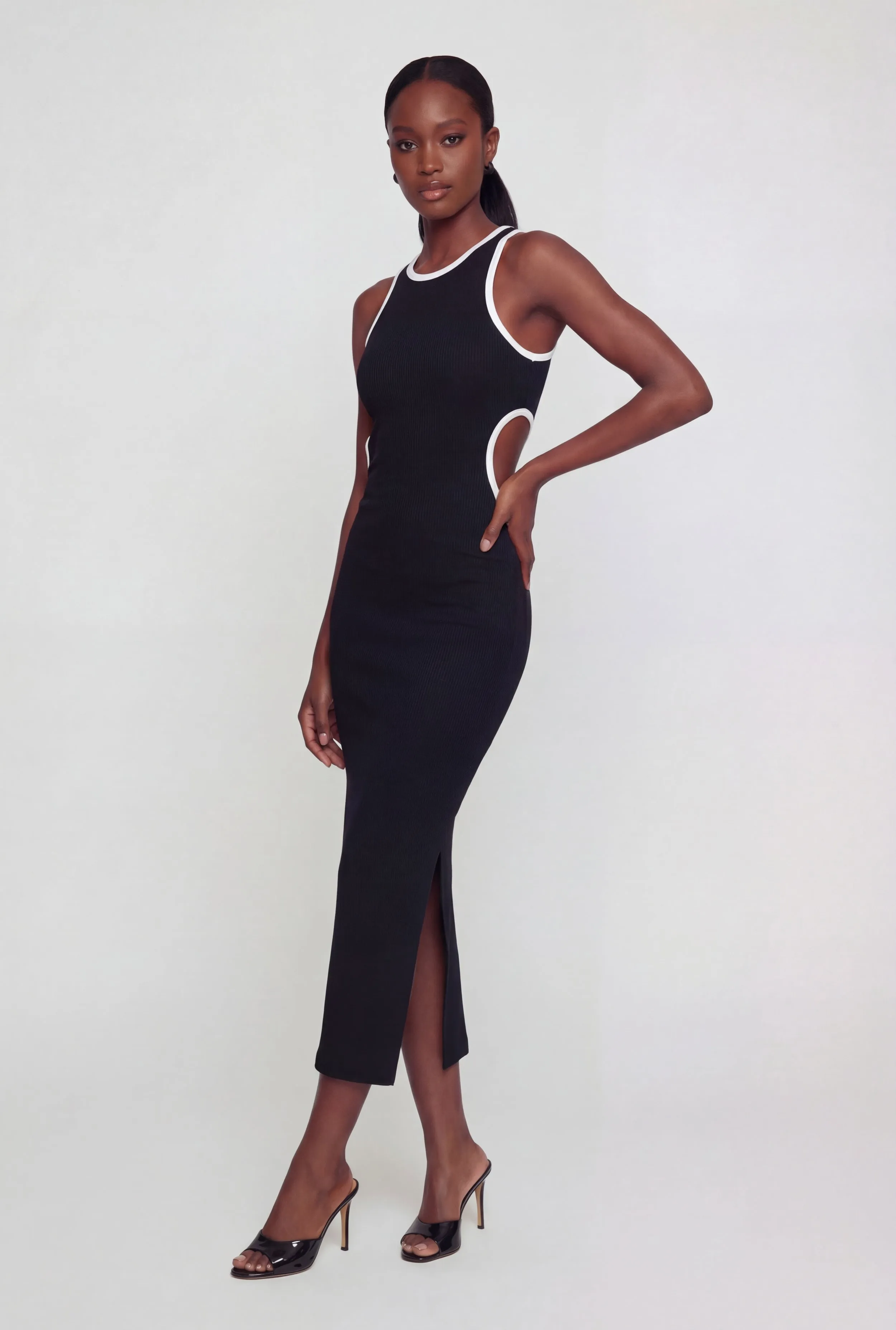 Contrast Trim Side Cut Out Midi Dress sold by Rainbow product image thumbnail 2