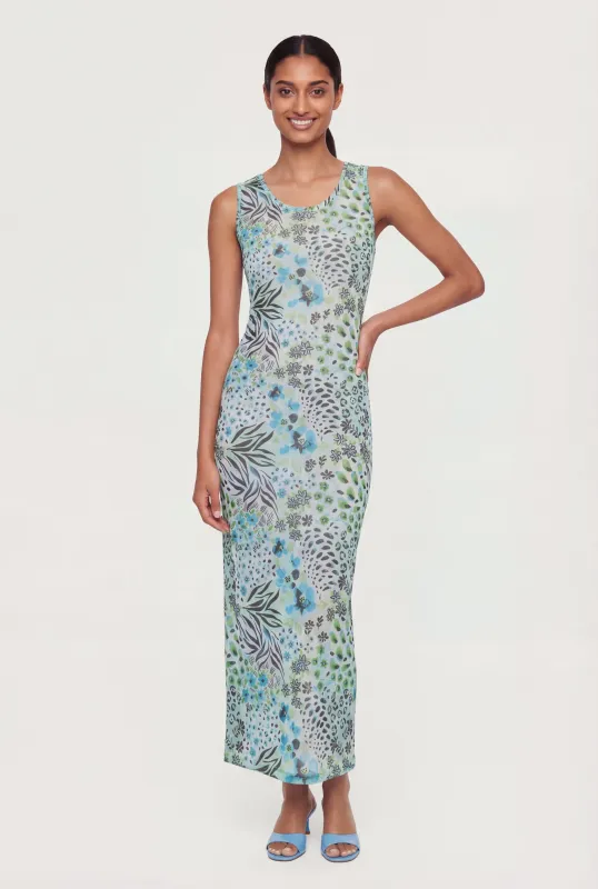 Floral Animal Print Mesh Maxi Tank Dress made by Rainbow