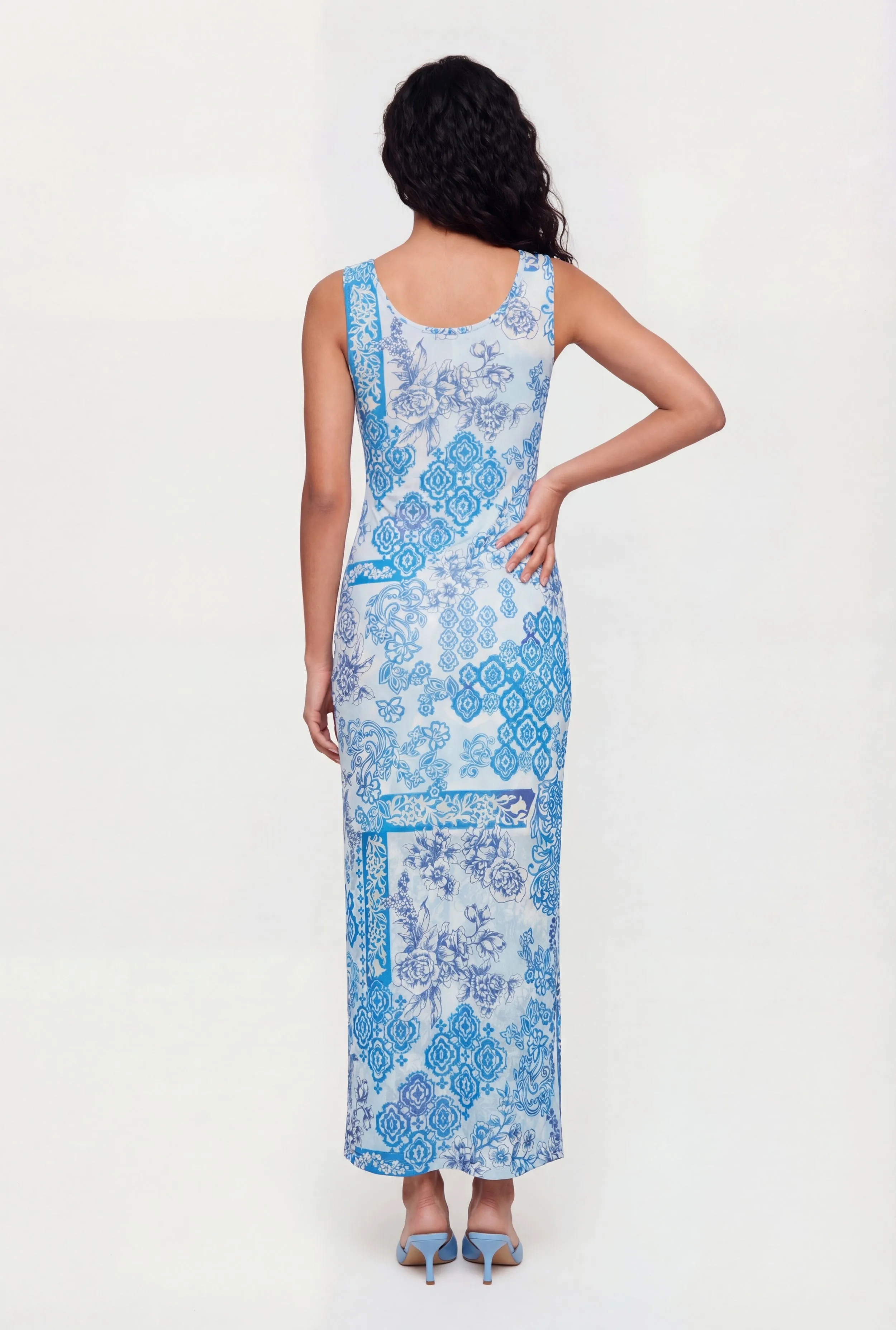 Patterned Mesh Maxi Tank Dress sold by Rainbow product image thumbnail 3