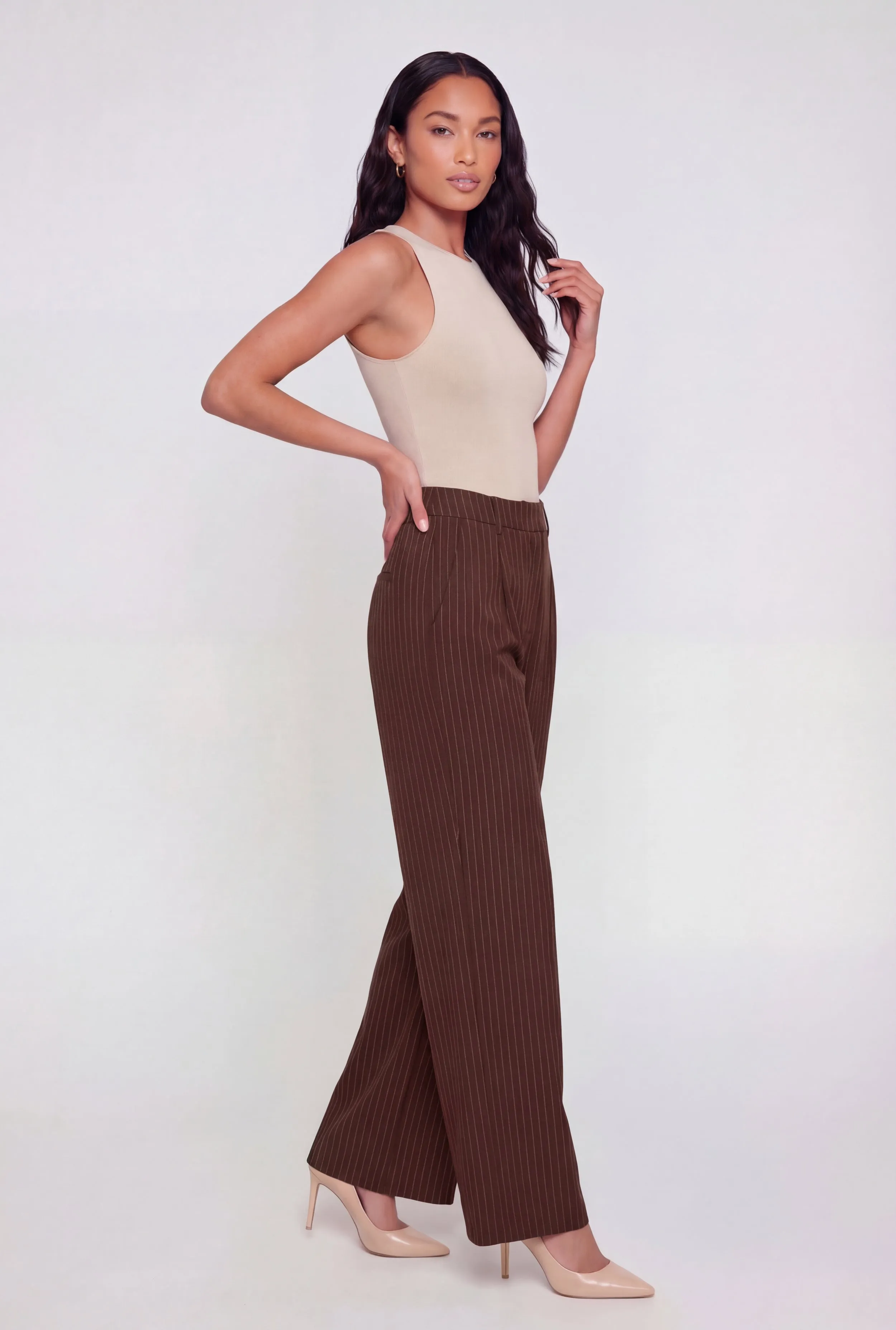 Striped High Waisted Straight Leg Pants sold by Rainbow product image thumbnail 2