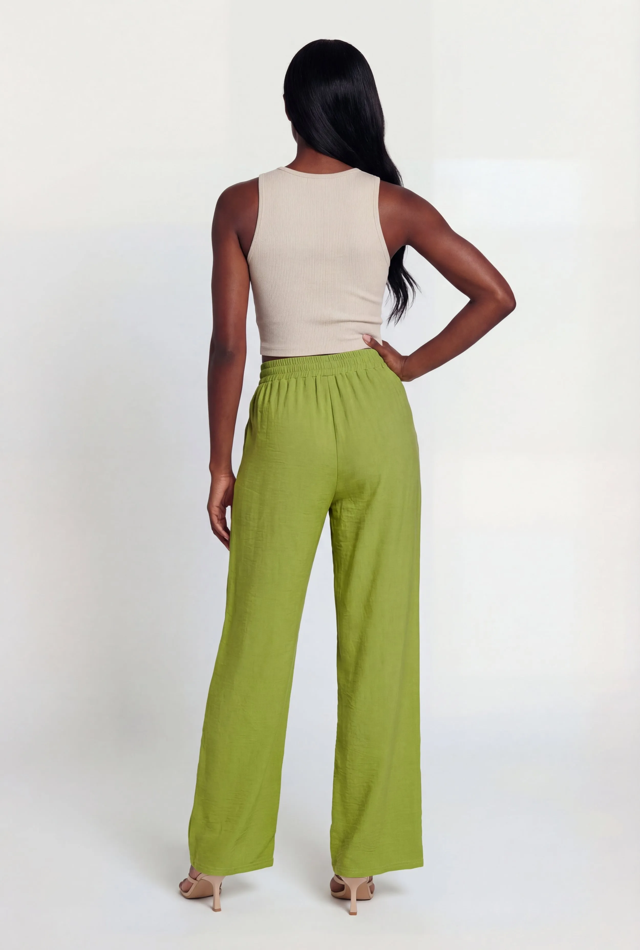 Crepe Knit Drawstring Waist Straight Leg Pants sold by Rainbow product image thumbnail 5