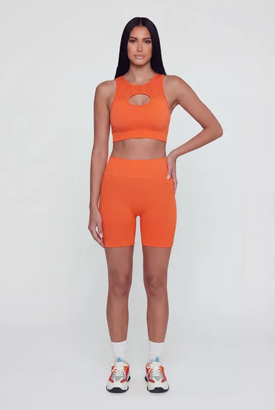 Solid Seamless Ribbed Bike Shorts made by Rainbow