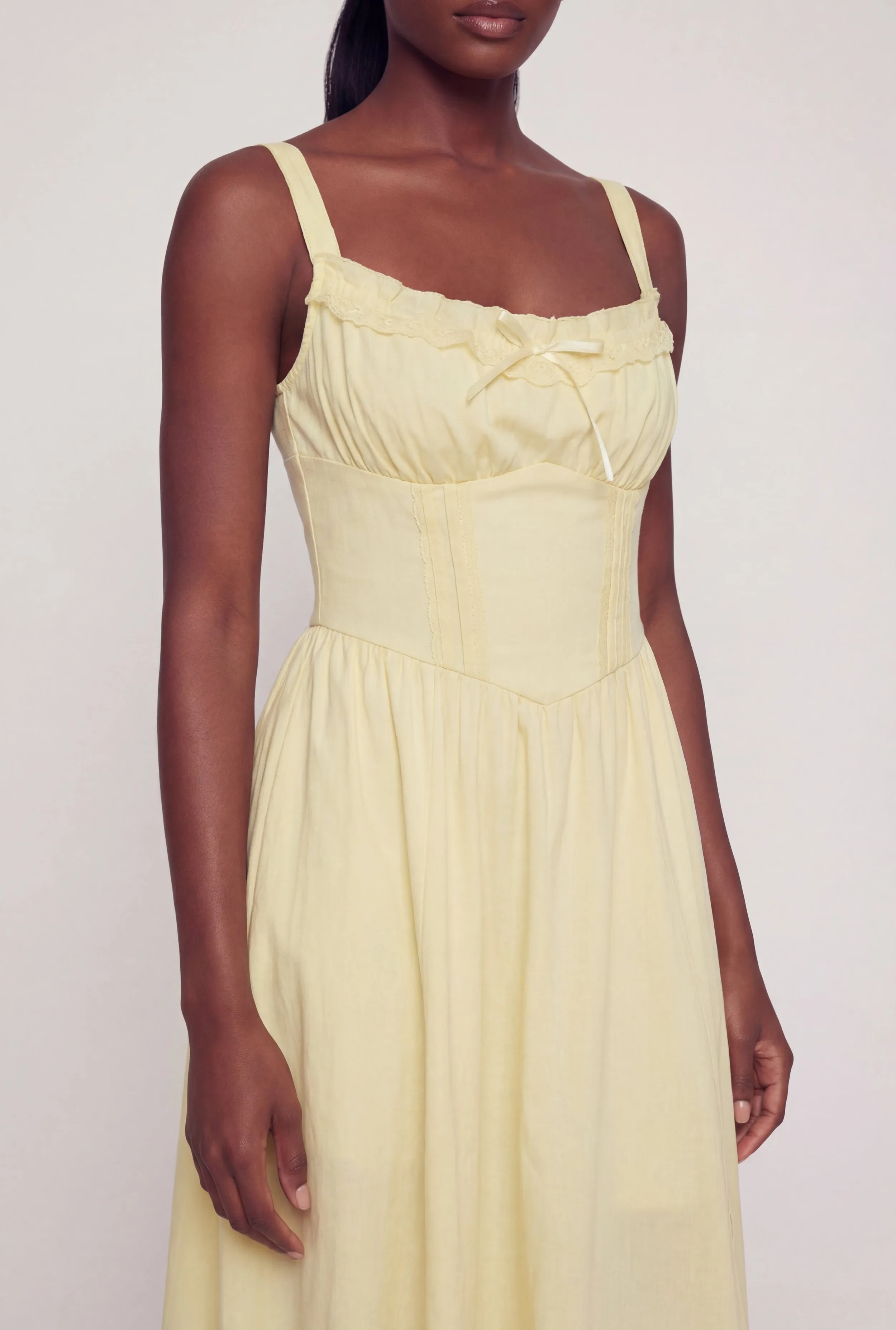 Lace Corset Detail Side Slit Midi Dress sold by Rainbow product image thumbnail 3