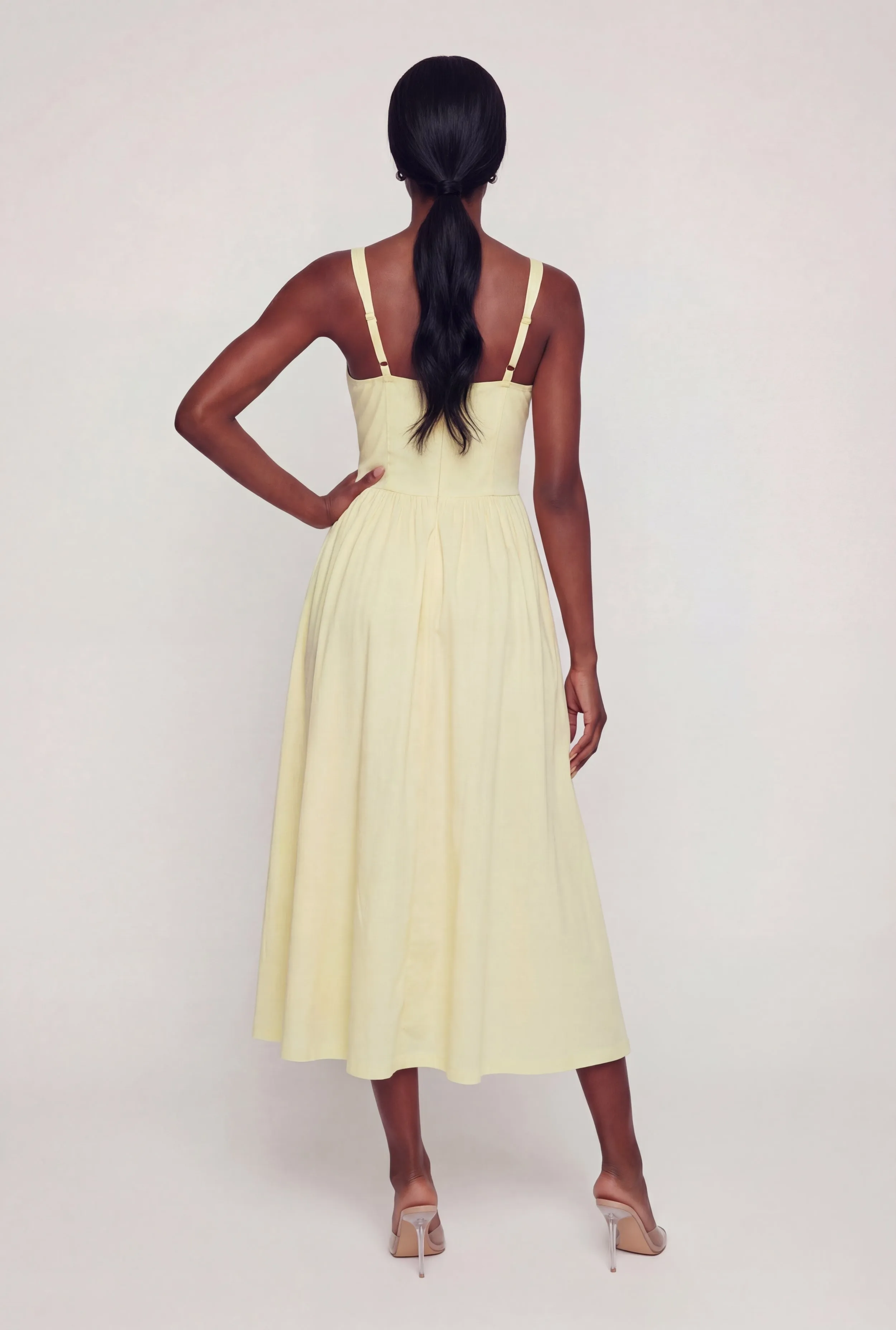 Lace Corset Detail Side Slit Midi Dress sold by Rainbow product image thumbnail 5