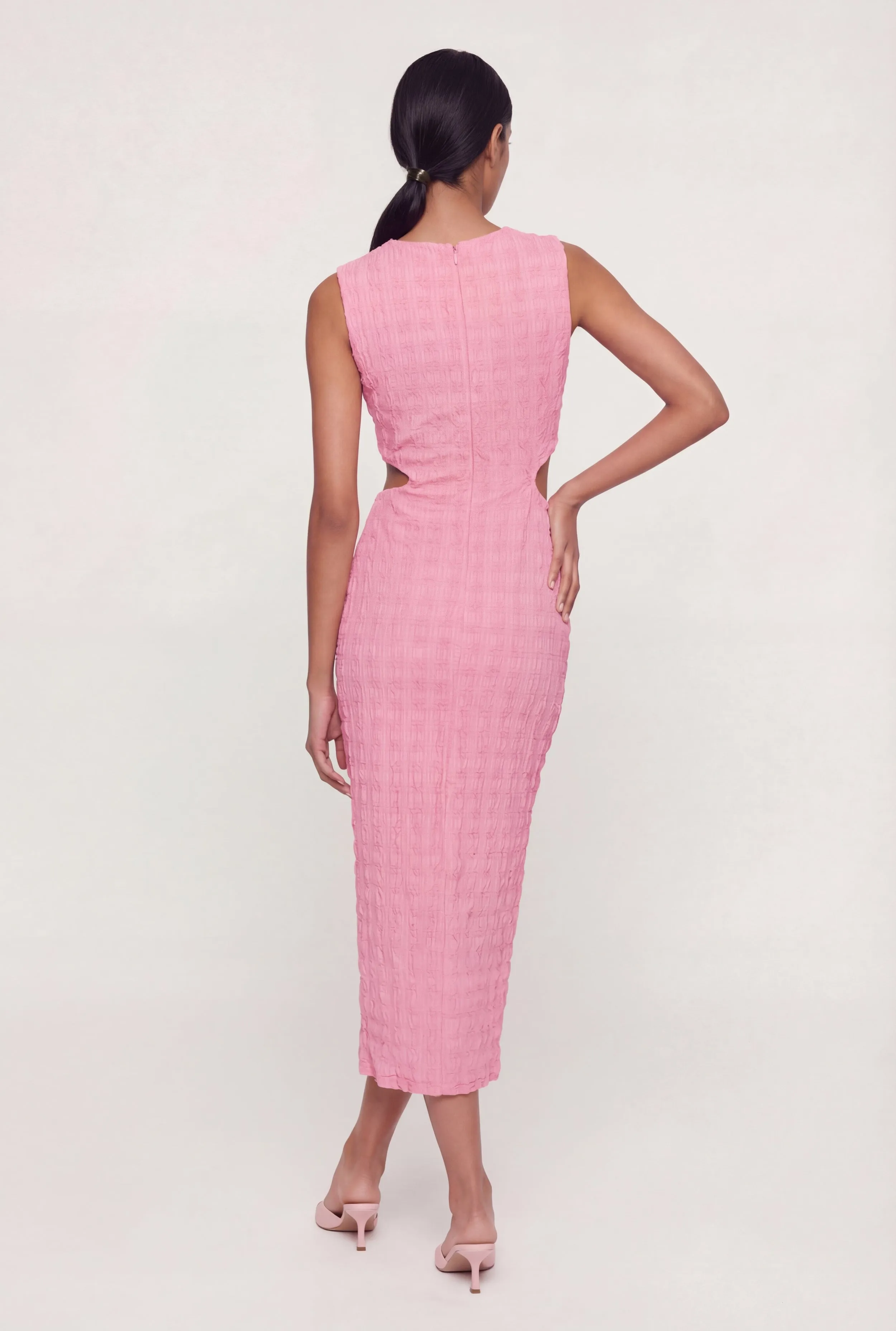 Textured Knit Metallic Buckle Cutout Side Maxi Dress sold by Rainbow product image thumbnail 3