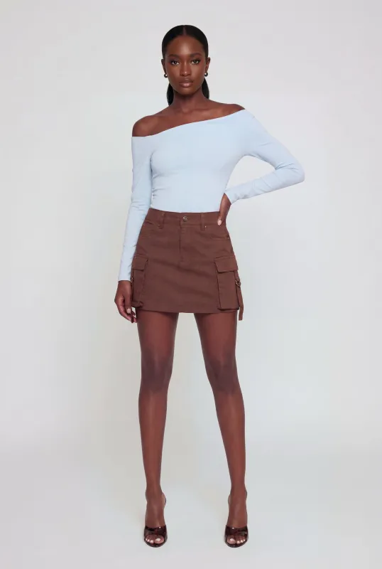 WAX Twill Cargo Mini Skirt made by Rainbow