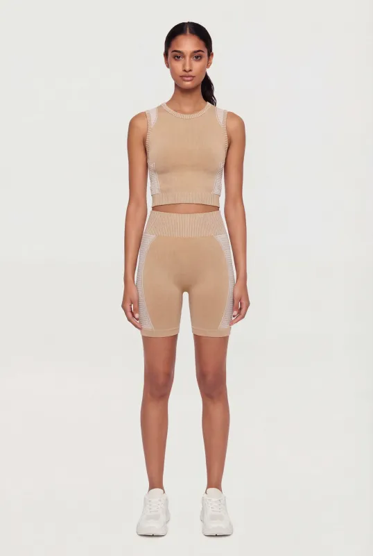 Seamless Stripe Detail Laser Cut Bike Shorts made by Rainbow