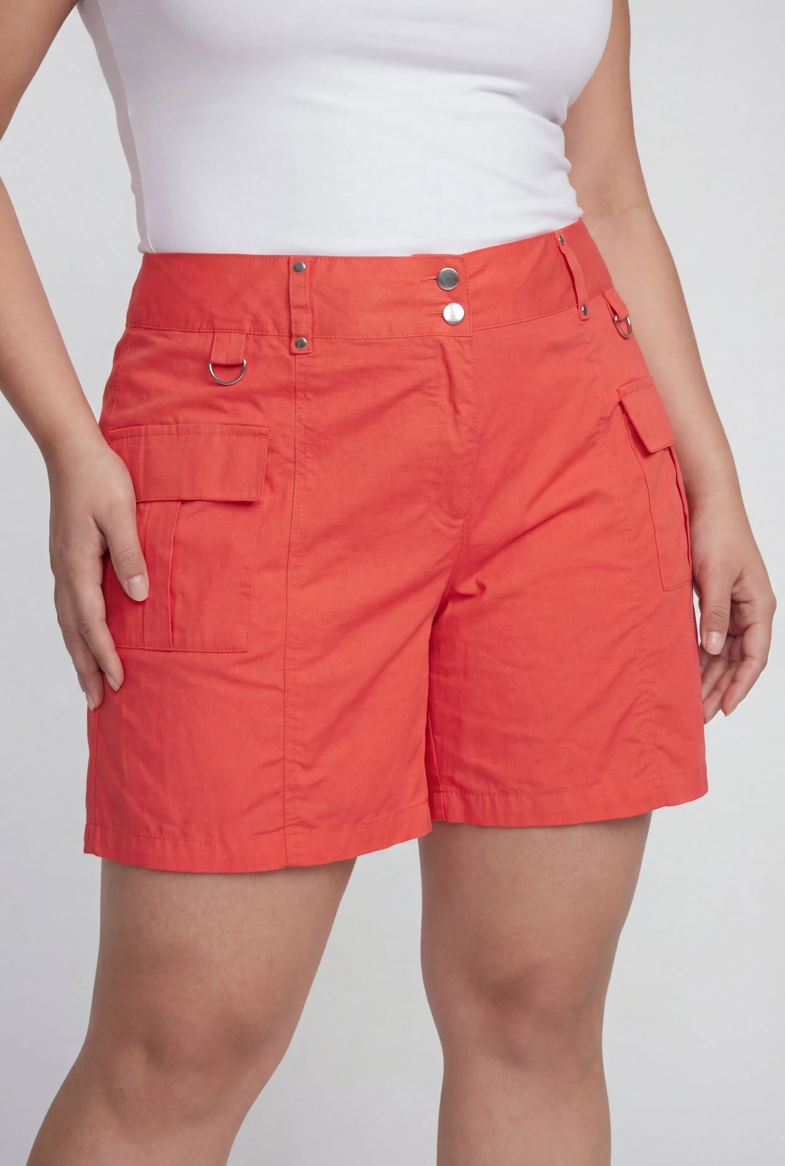 Plus Size High Waisted Stretch Cargo Shorts sold by Rainbow product image thumbnail 3