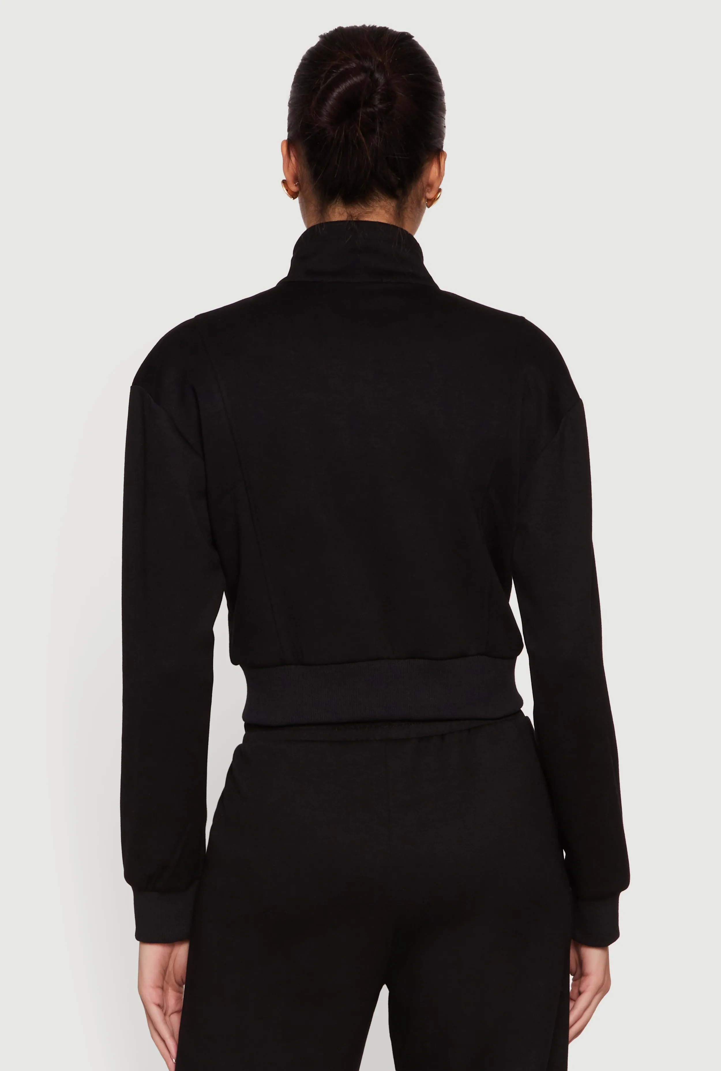 Drawstring Mock Neck Zip Front Track Jacket sold by Rainbow product image thumbnail 5