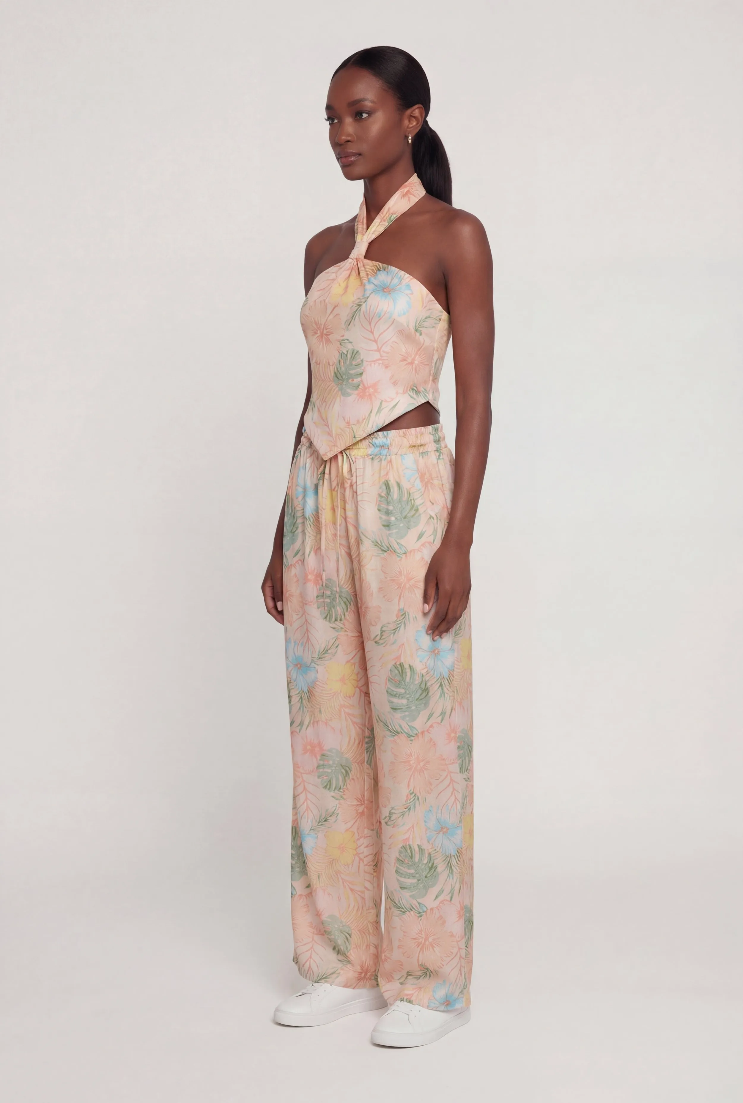 Satin Floral Halter Top with Tie Back sold by Rainbow product image thumbnail 3