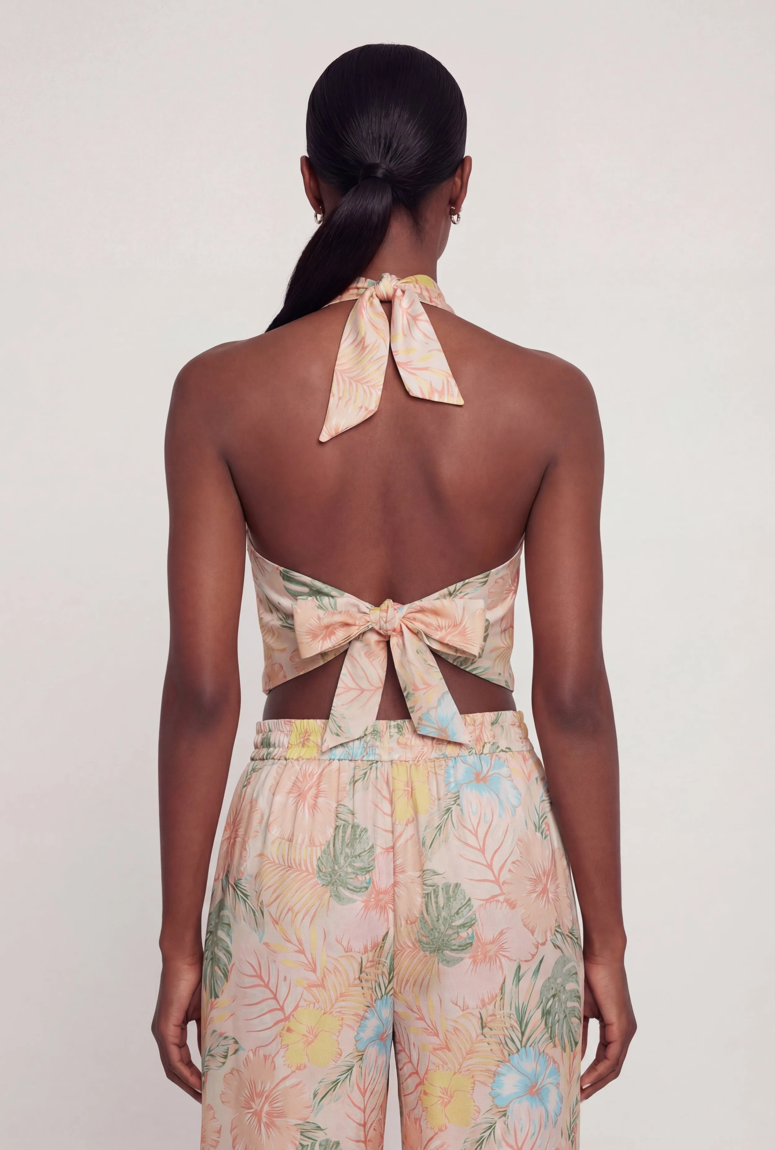 Satin Floral Halter Top with Tie Back sold by Rainbow product image thumbnail 5