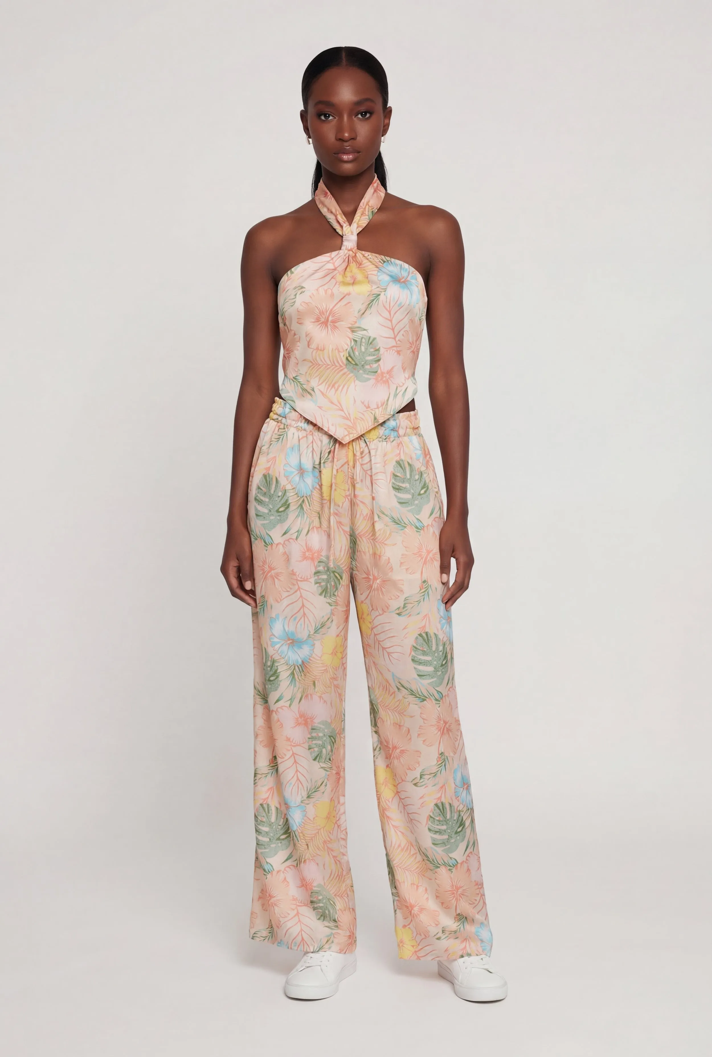 Satin Floral Halter Top with Tie Back sold by Rainbow product image thumbnail 2