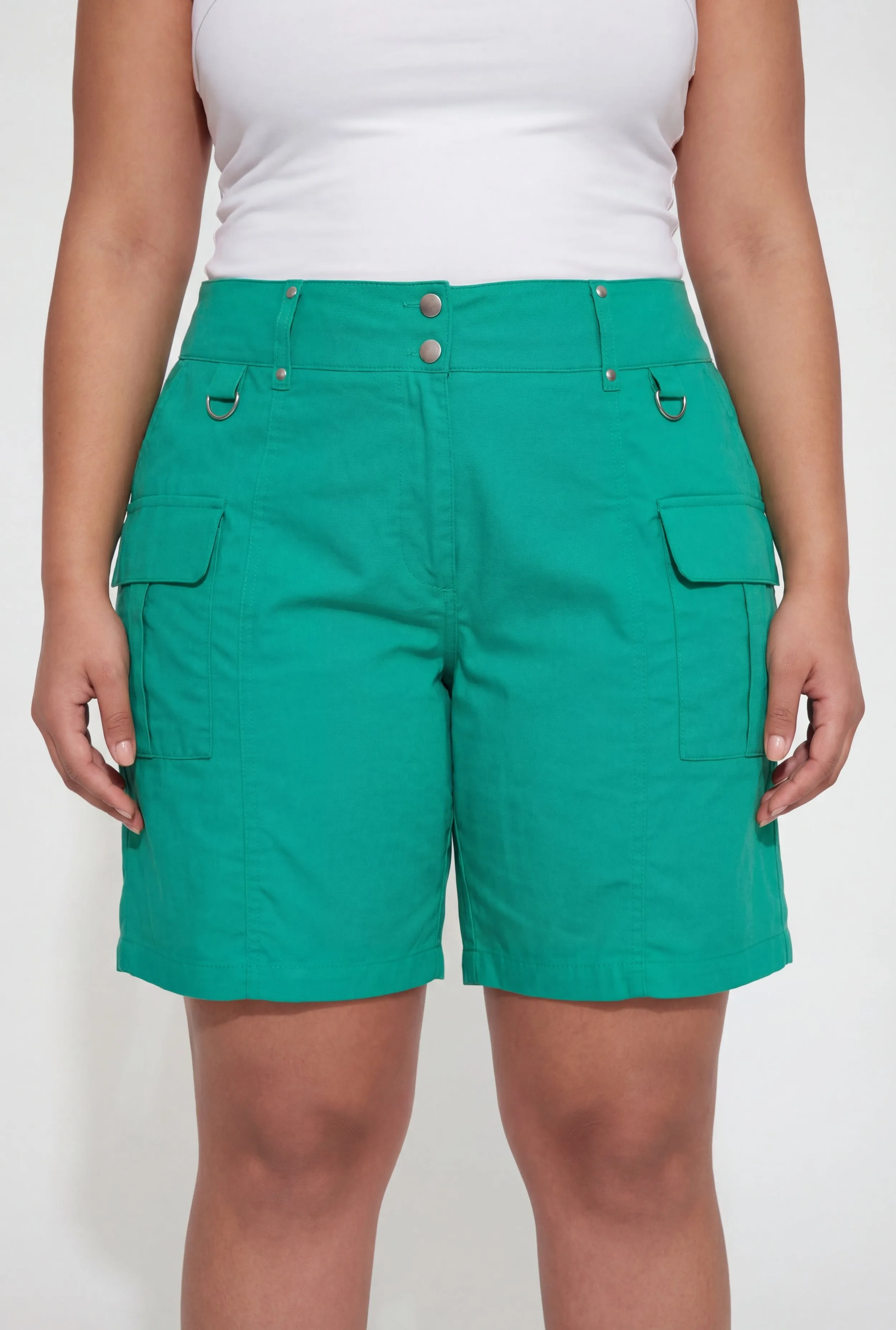 Plus Size High Waisted Stretch Cargo Shorts sold by Rainbow product image thumbnail 3