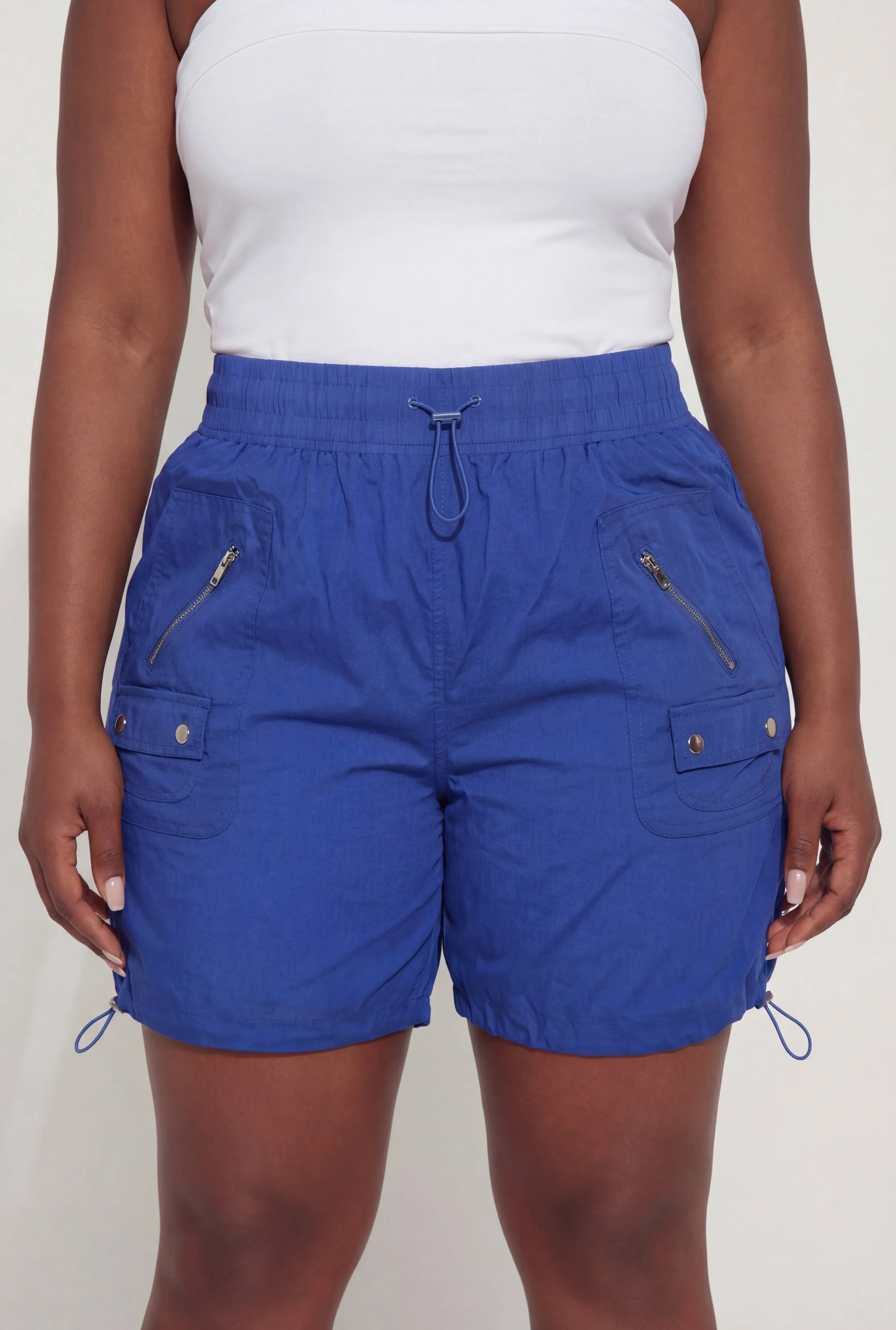 Plus Size Poplin Toggle Drawstring Waist Shorts sold by Rainbow product image thumbnail 3