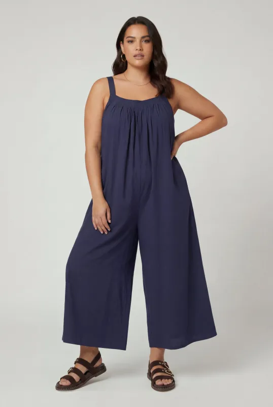 Plus Size Sleeveless Wide Leg Jumpsuit with Pockets made by Rainbow