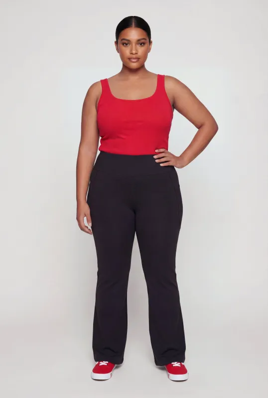 Plus Size Ribbed Knit Scoop Neck Tank Top made by Ambiance