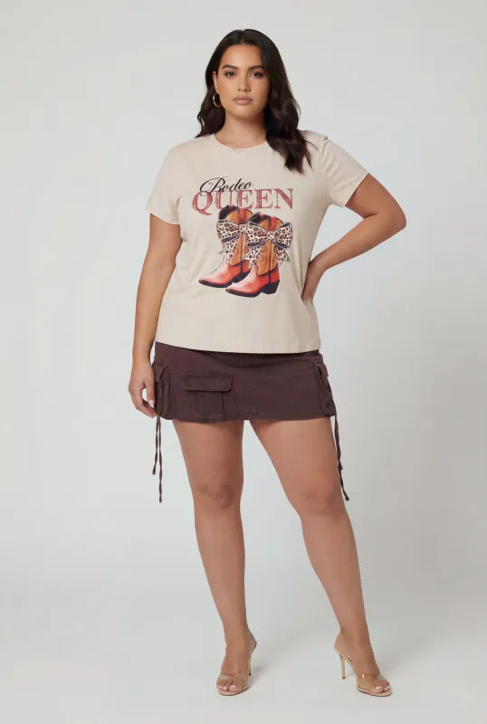 Plus Size Rhinestone Rodeo Queen Graphic Tee made by Rainbow