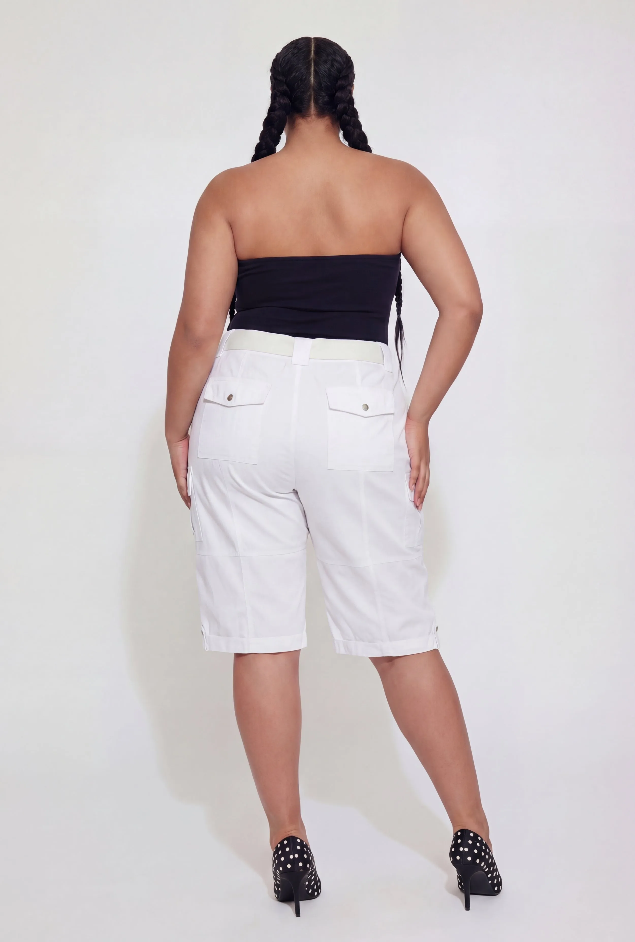 Plus Size Belted Cargo Bermuda Shorts sold by Rainbow product image thumbnail 5