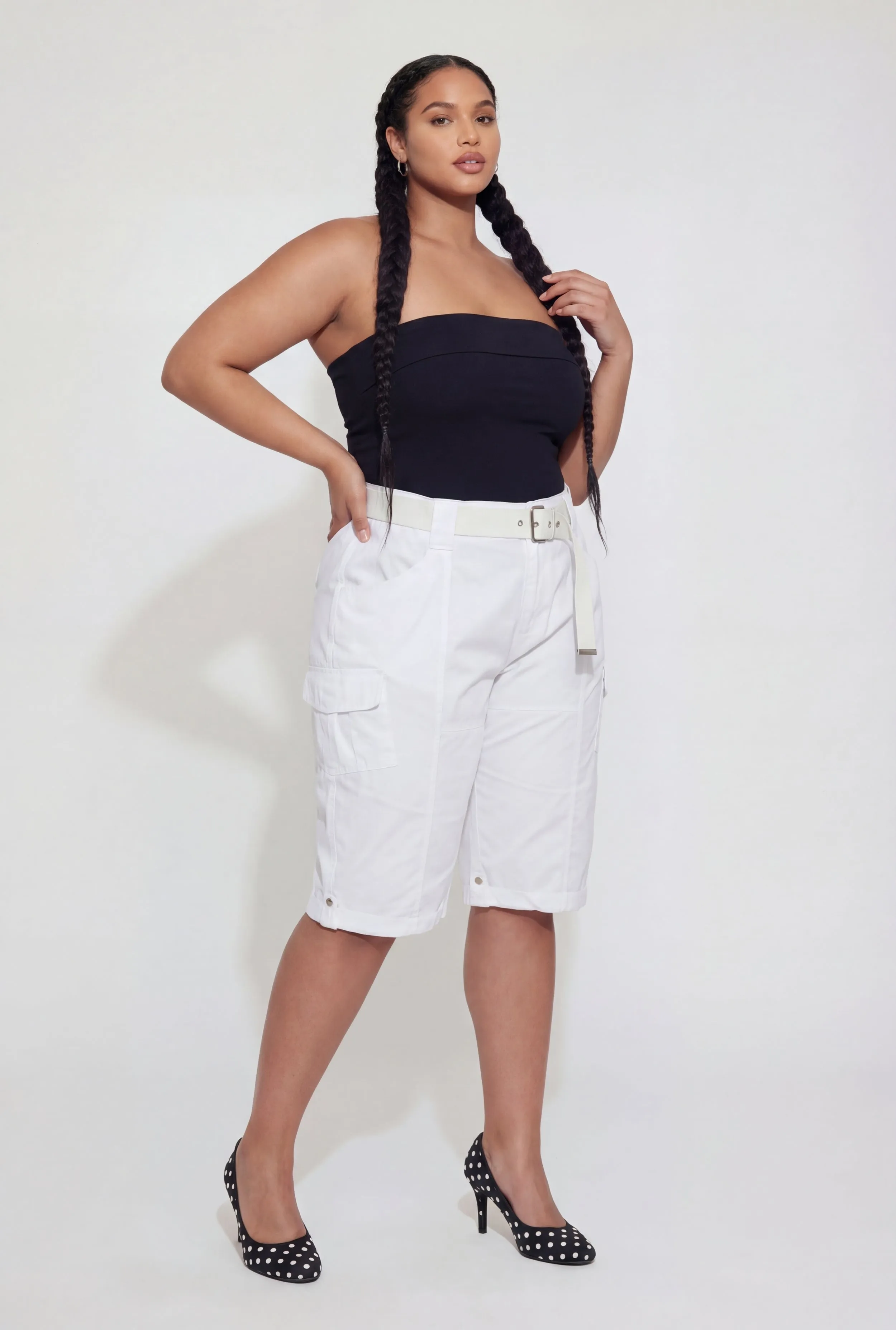 Plus Size Belted Cargo Bermuda Shorts sold by Rainbow product image thumbnail 2