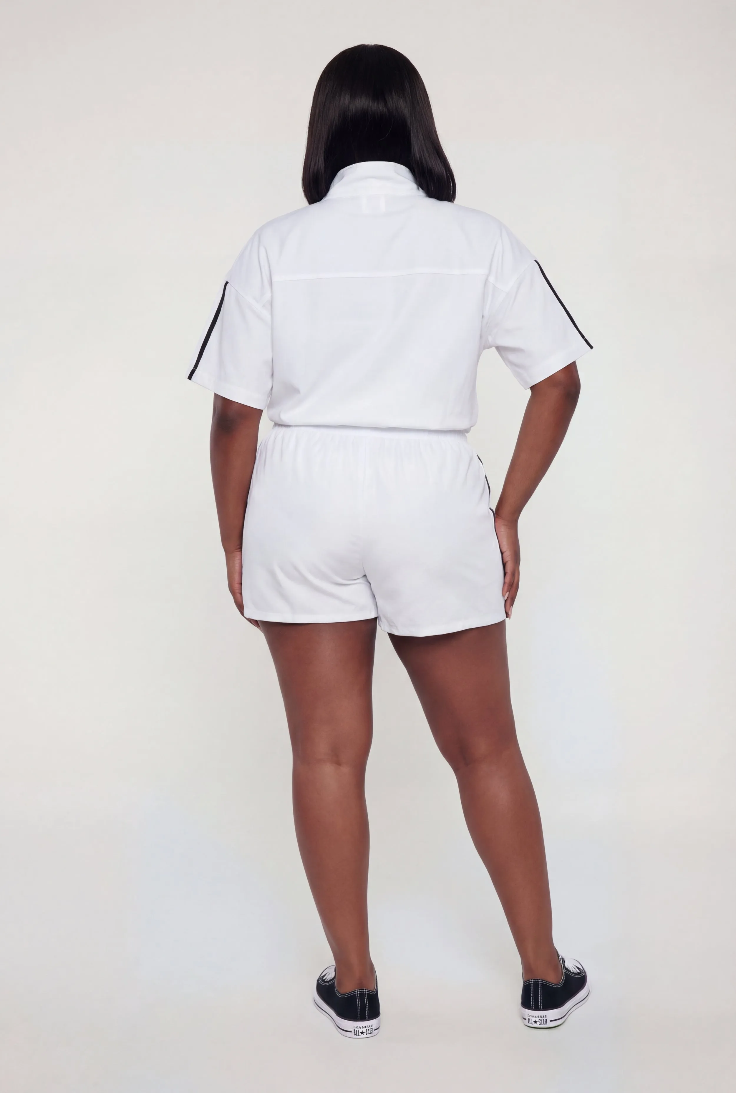 Plus Size Varsity Stripe Drawstring Waist Shorts sold by Rainbow product image thumbnail 5