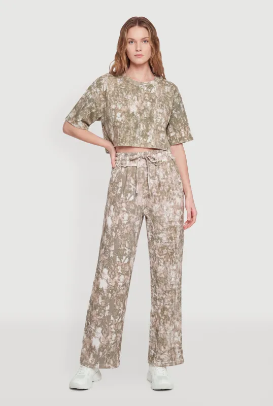 Drawstring High Waisted Fleece Lined Pants made by Rainbow