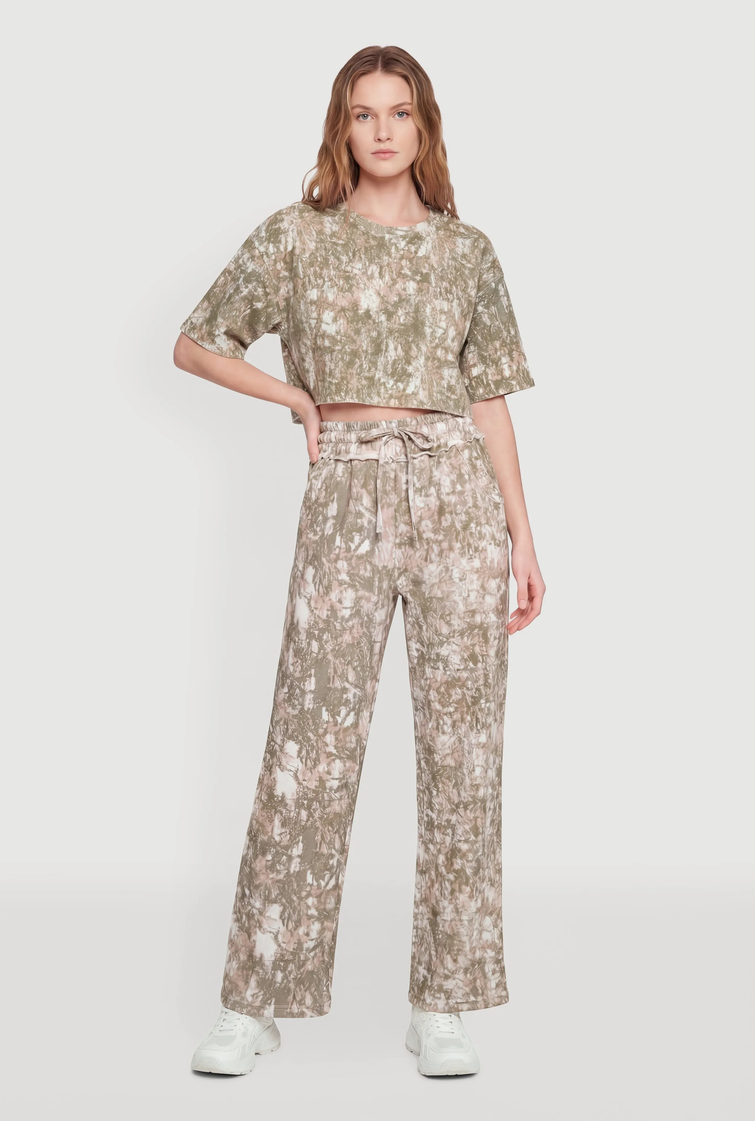 Drawstring High Waisted Fleece Lined Pants sold by Rainbow