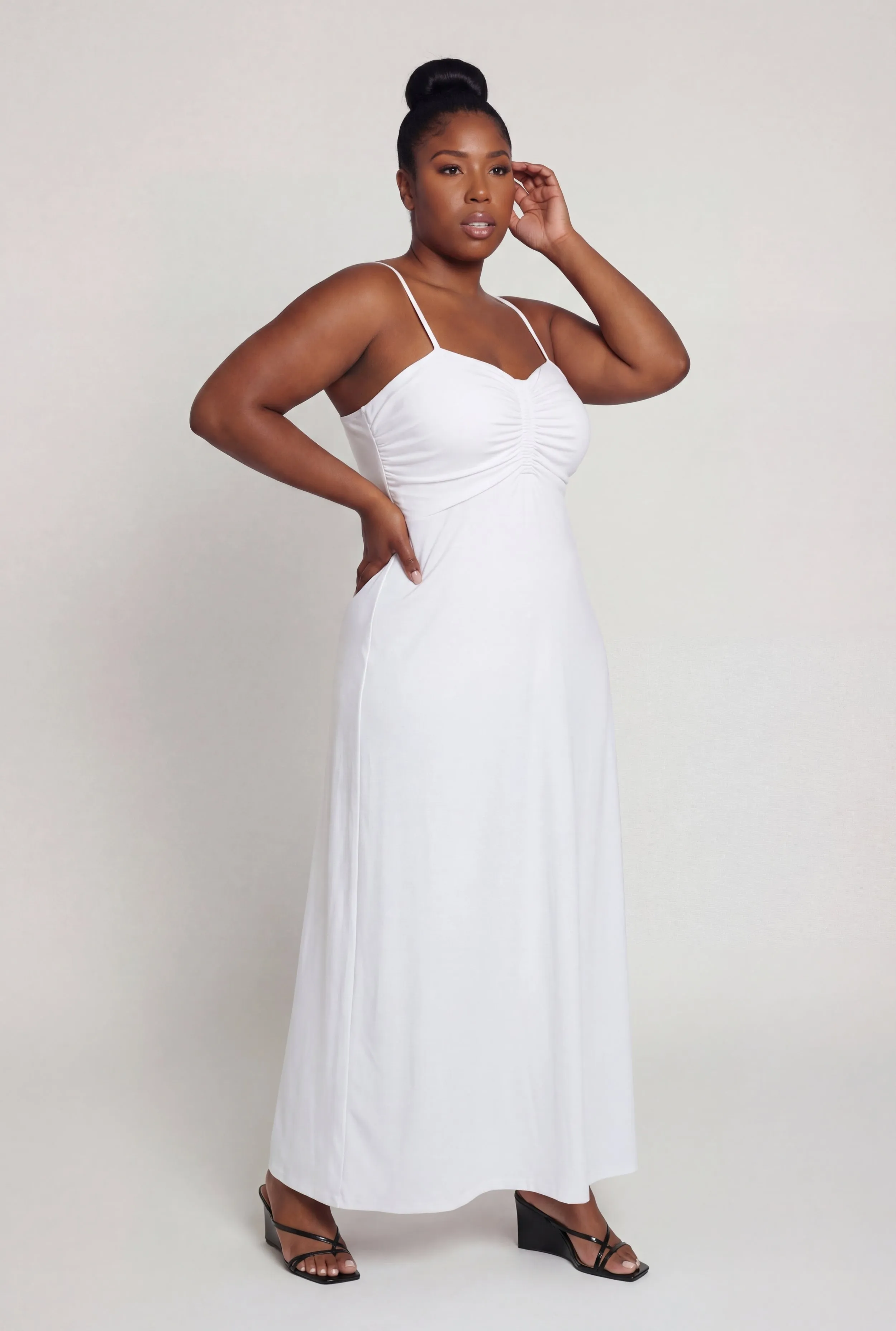 Plus Size Ruched Front Cami Maxi Dress sold by Rainbow product image thumbnail 2