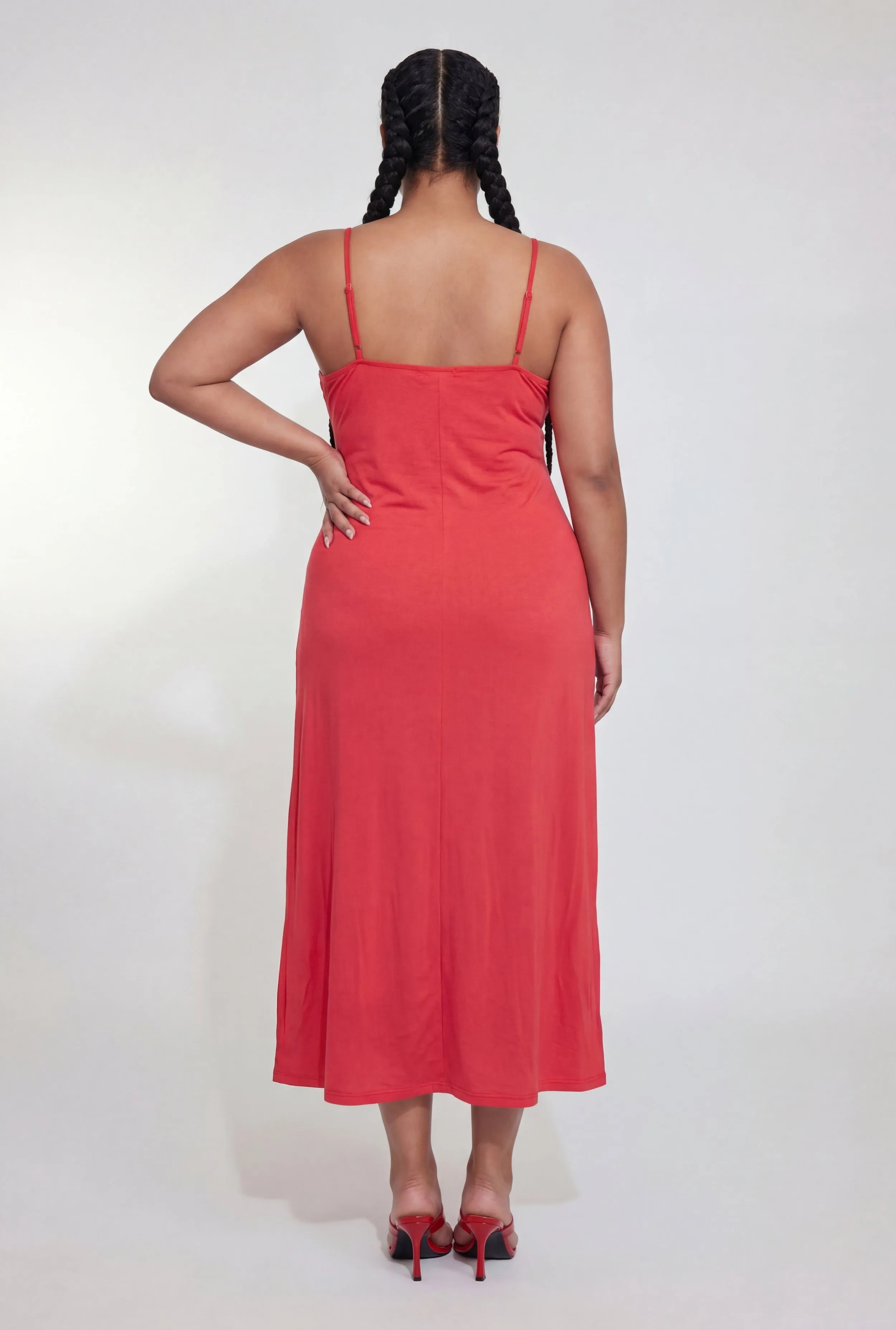 Plus Size Ruched Front Cami Maxi Dress sold by Rainbow product image thumbnail 4