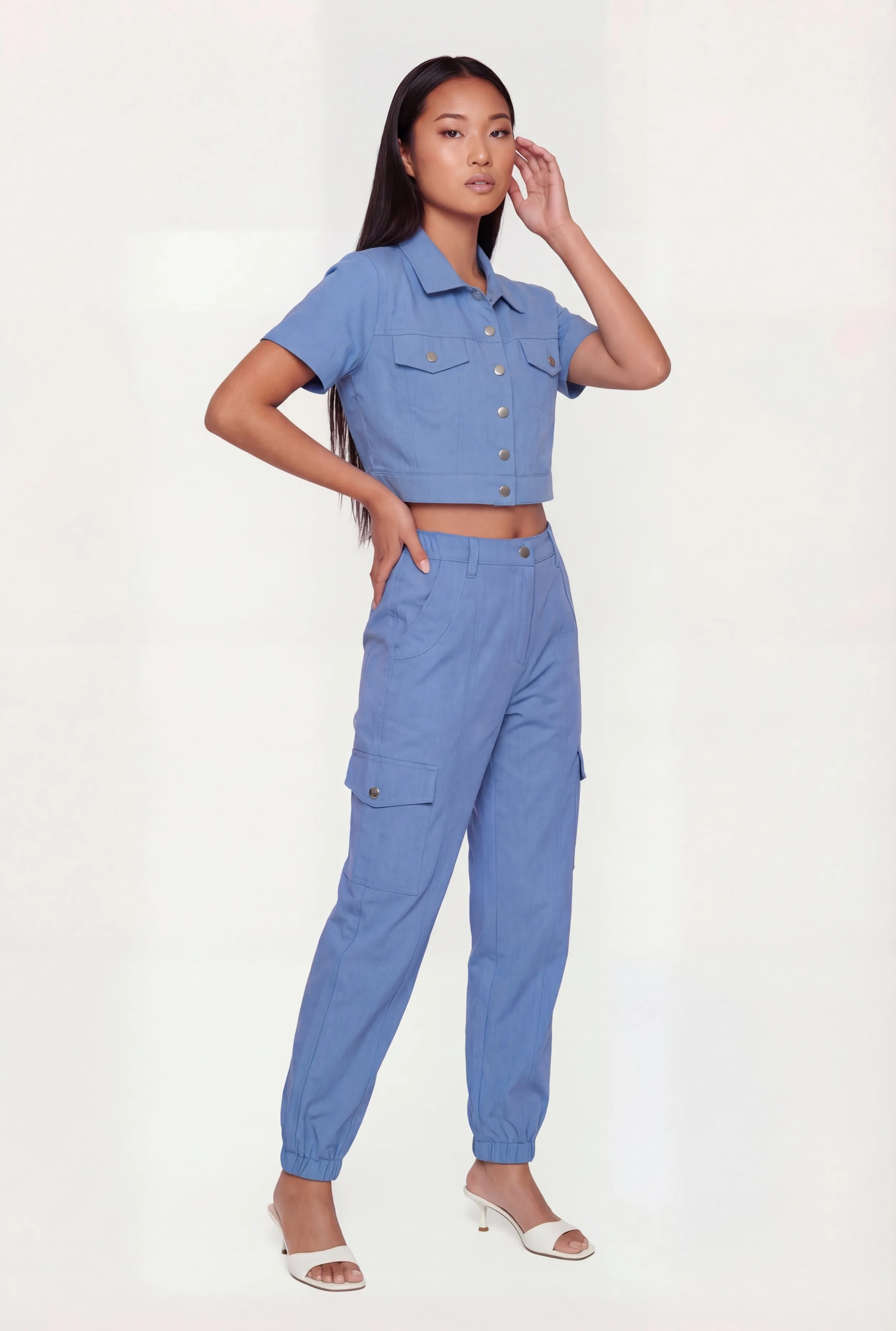 Nylon High Waisted Cargo Joggers sold by Rainbow product image thumbnail 2