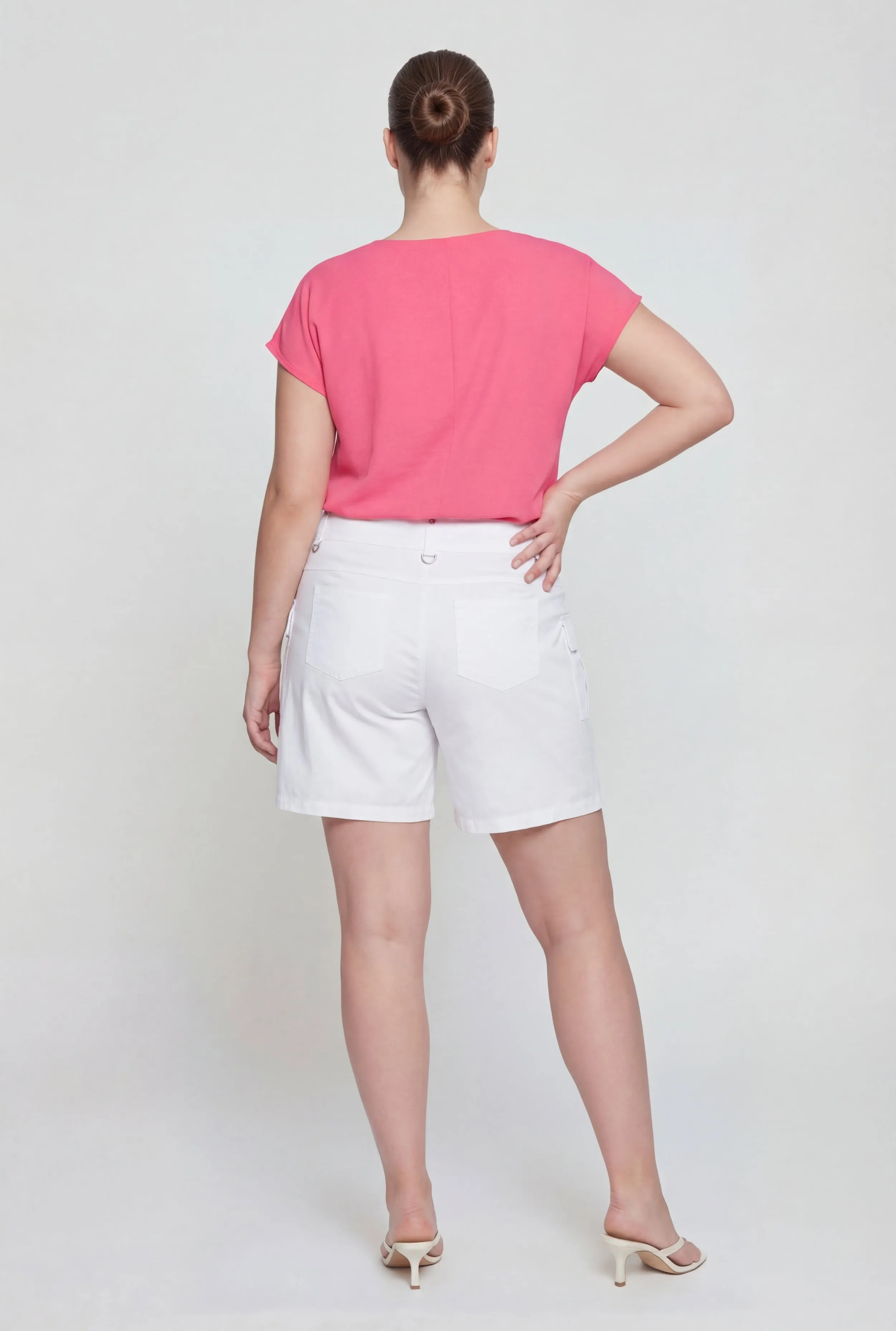Plus Size High Waisted Stretch Cargo Shorts sold by Rainbow product image thumbnail 5