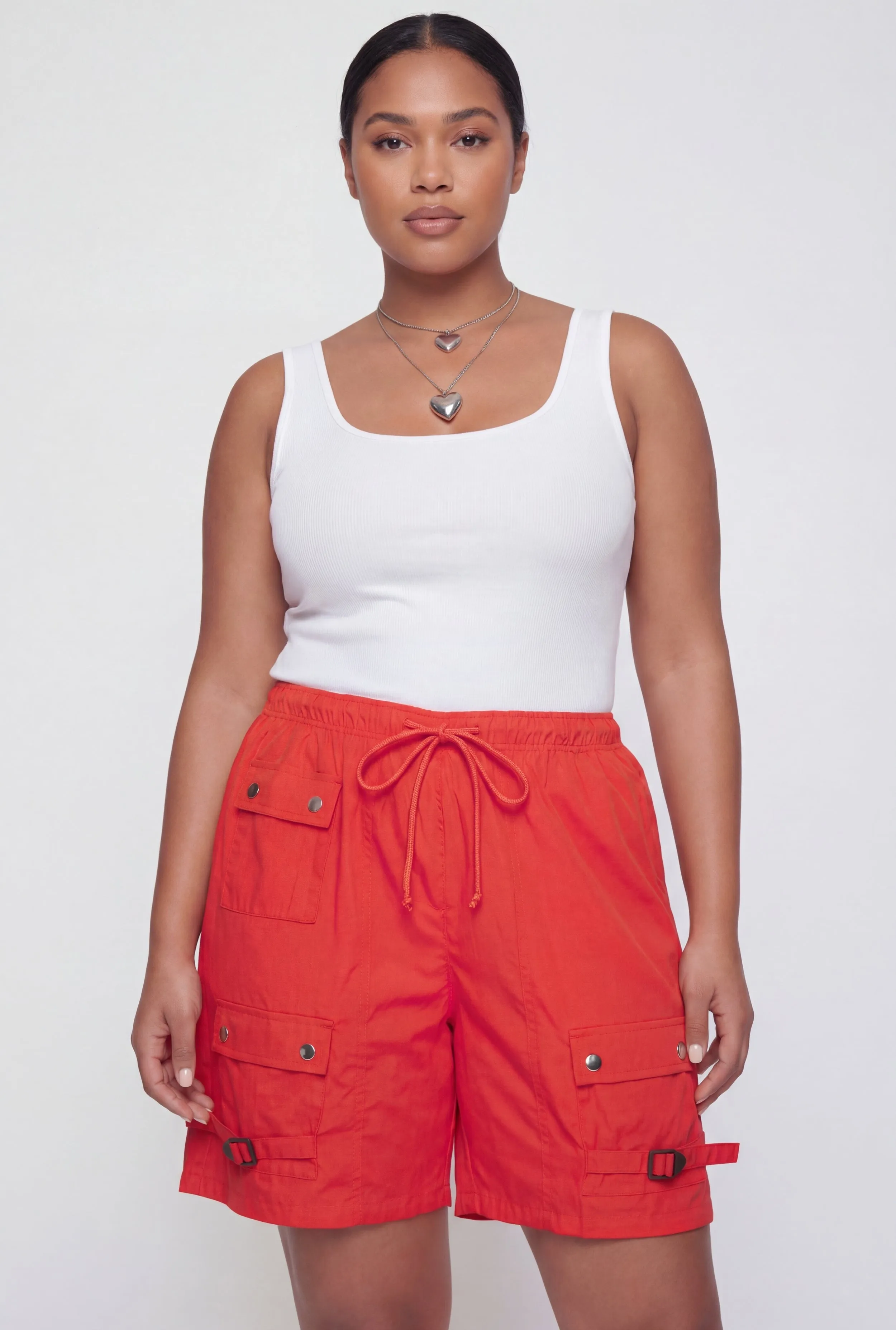Plus Size Poplin Drawstring Waist Utility Shorts sold by Rainbow product image thumbnail 3