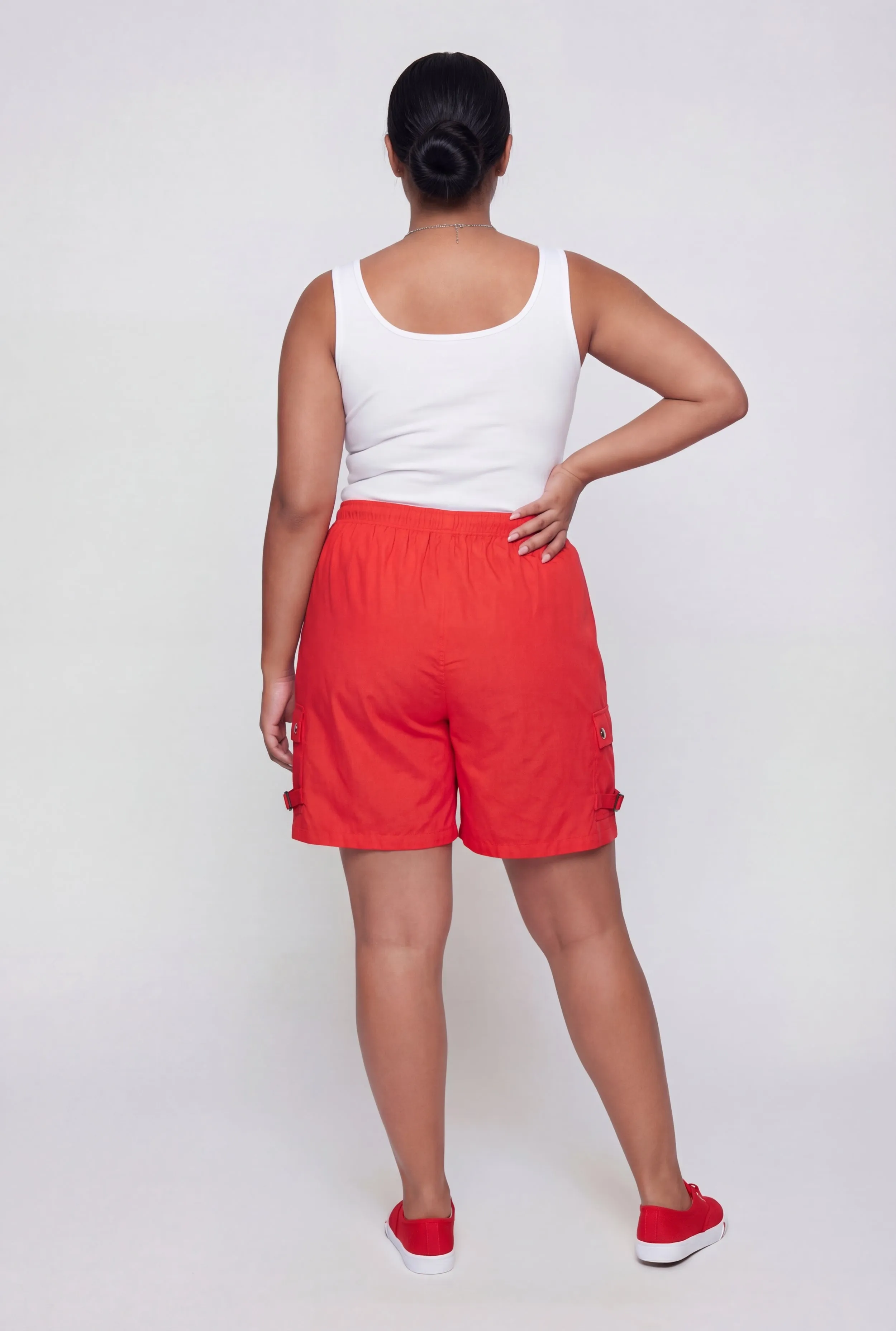 Plus Size Poplin Drawstring Waist Utility Shorts sold by Rainbow product image thumbnail 5