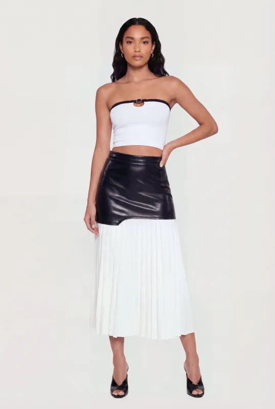 Seamless Contrast Trim Keyhole Cropped Tube Top made by Rainbow