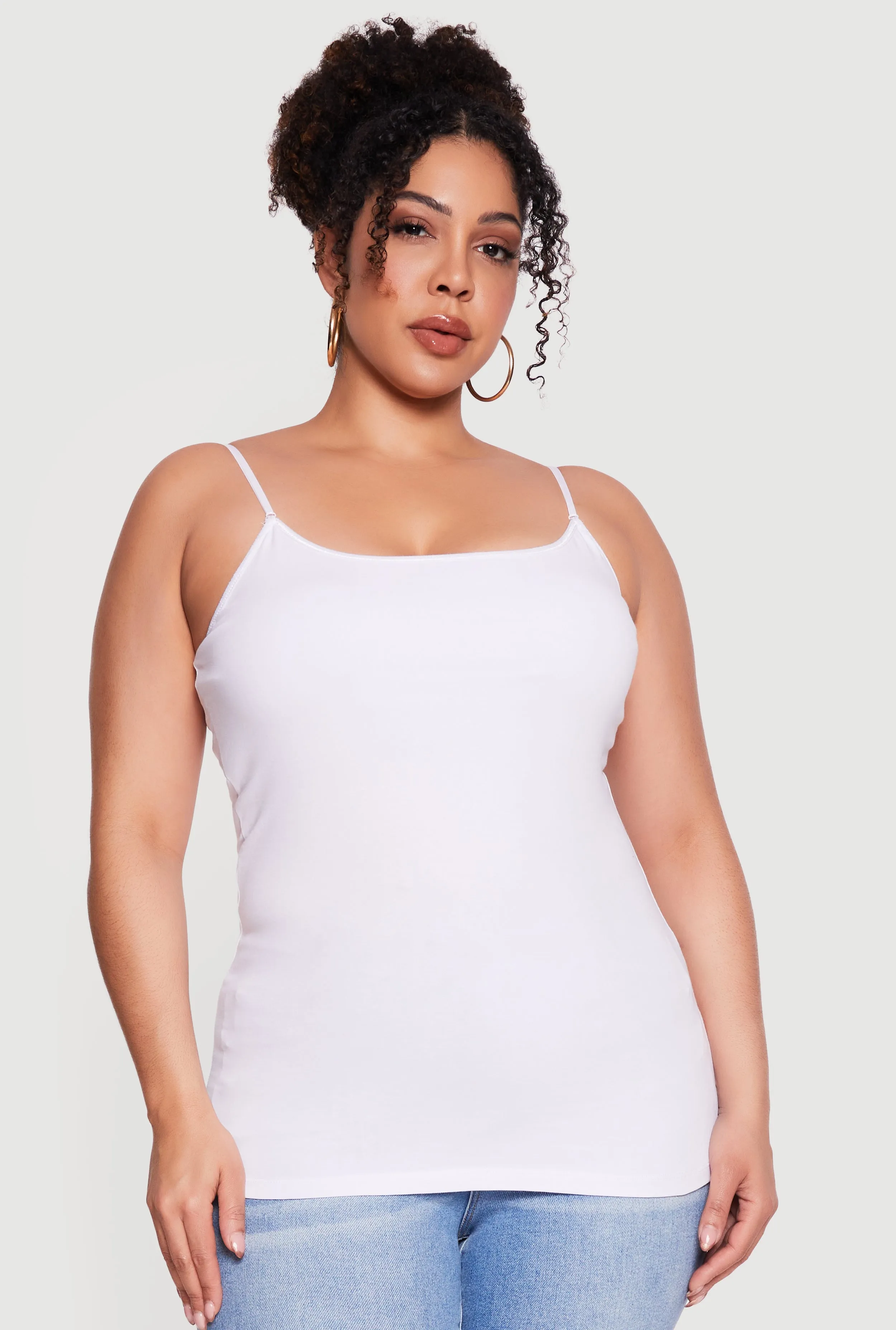Plus Size Basic Scoop Neck Cami with Shelf Bra sold by Rainbow product image thumbnail 2