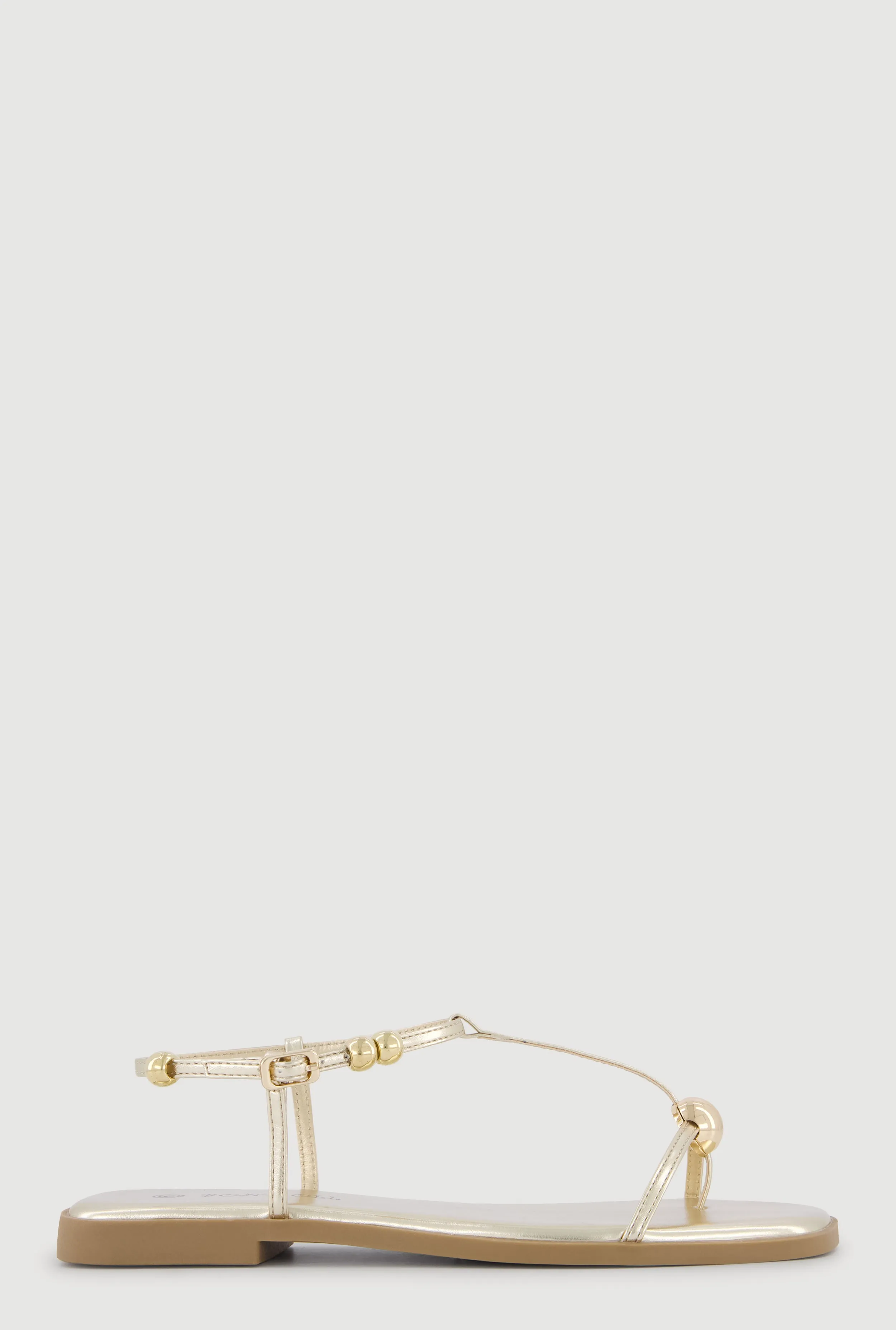 Metallic Beaded Ankle Strap Thong Sandals sold by Rainbow product image thumbnail 2