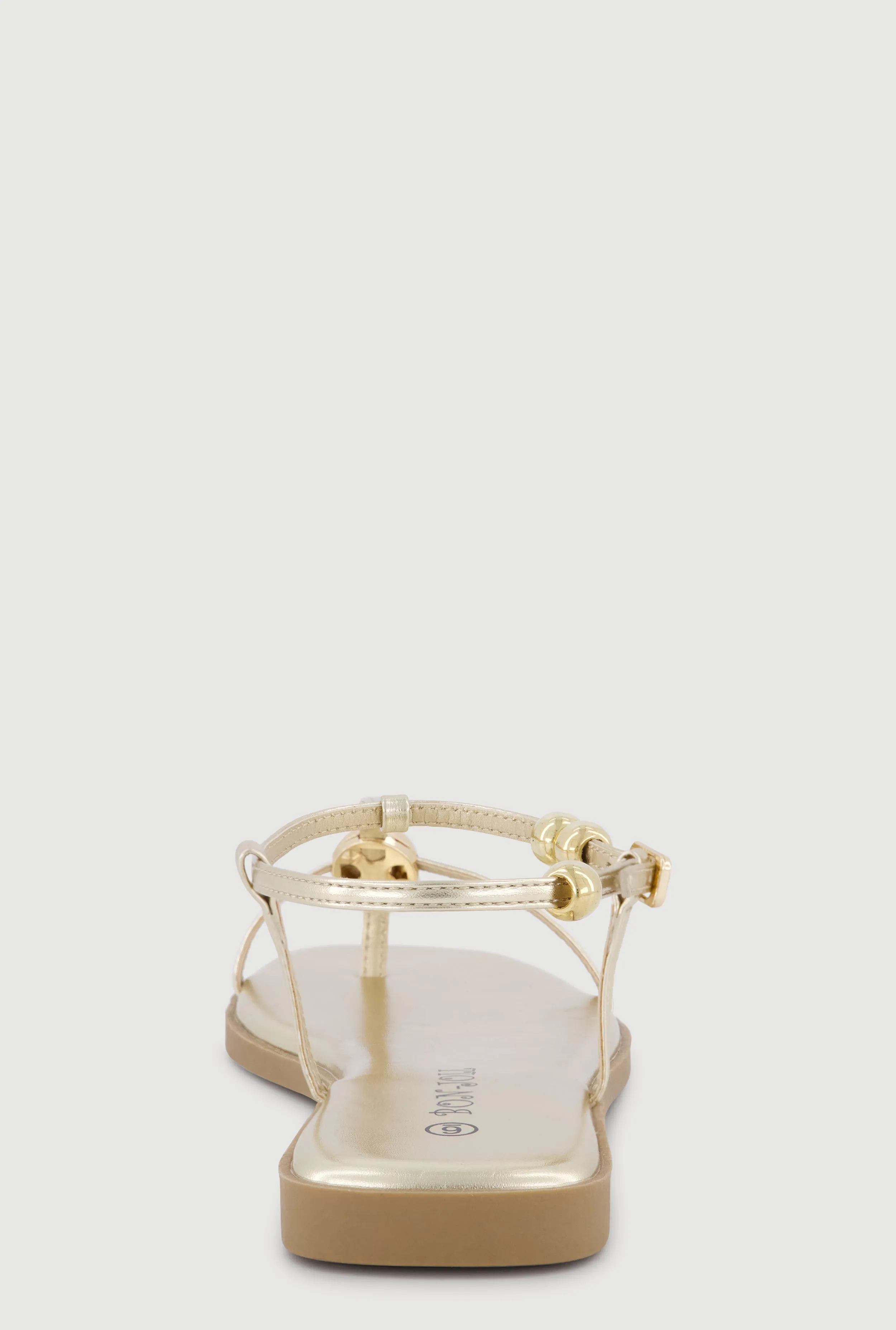 Metallic Beaded Ankle Strap Thong Sandals sold by Rainbow product image thumbnail 3