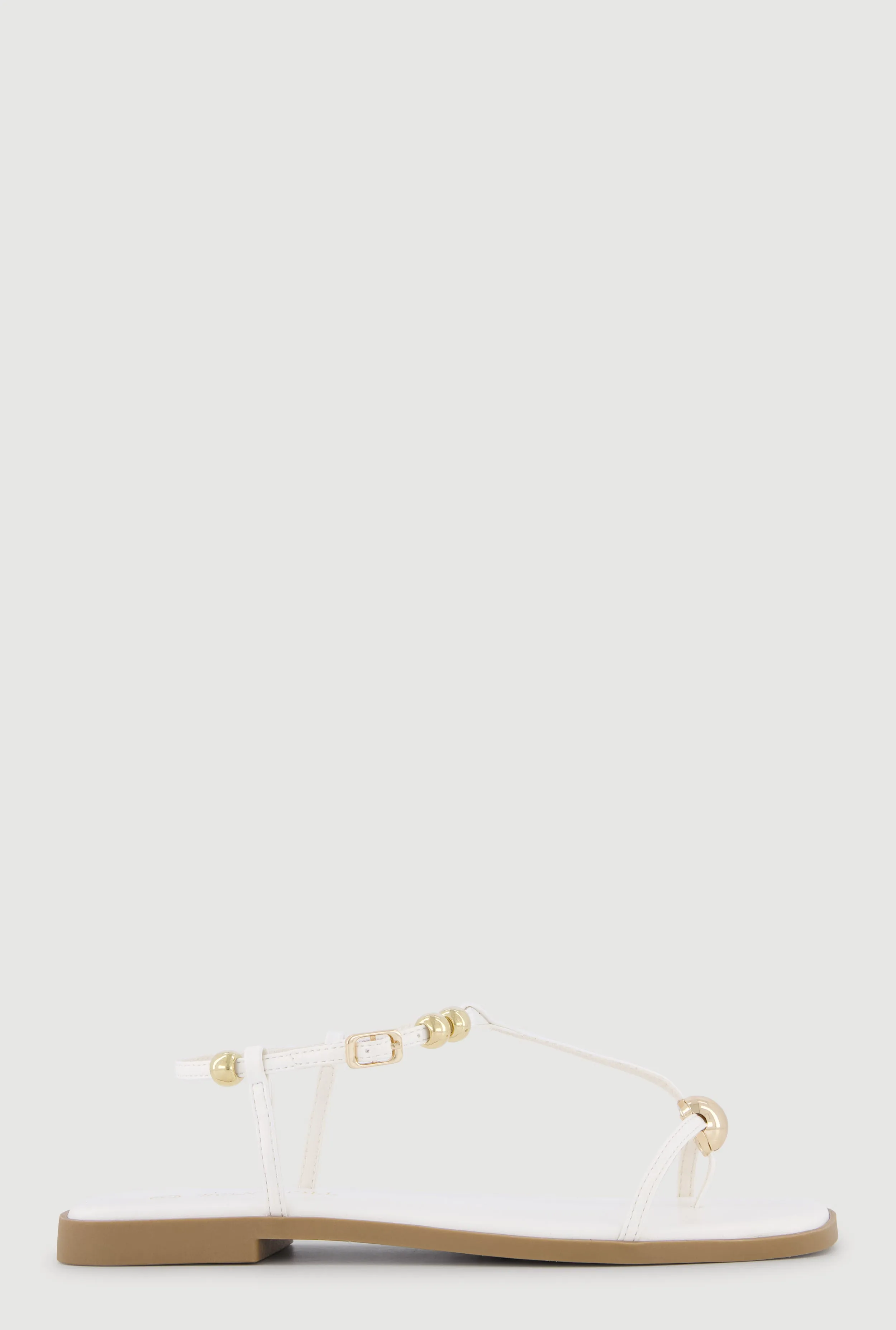 Metallic Beaded Ankle Strap Thong Sandals sold by Rainbow product image thumbnail 2