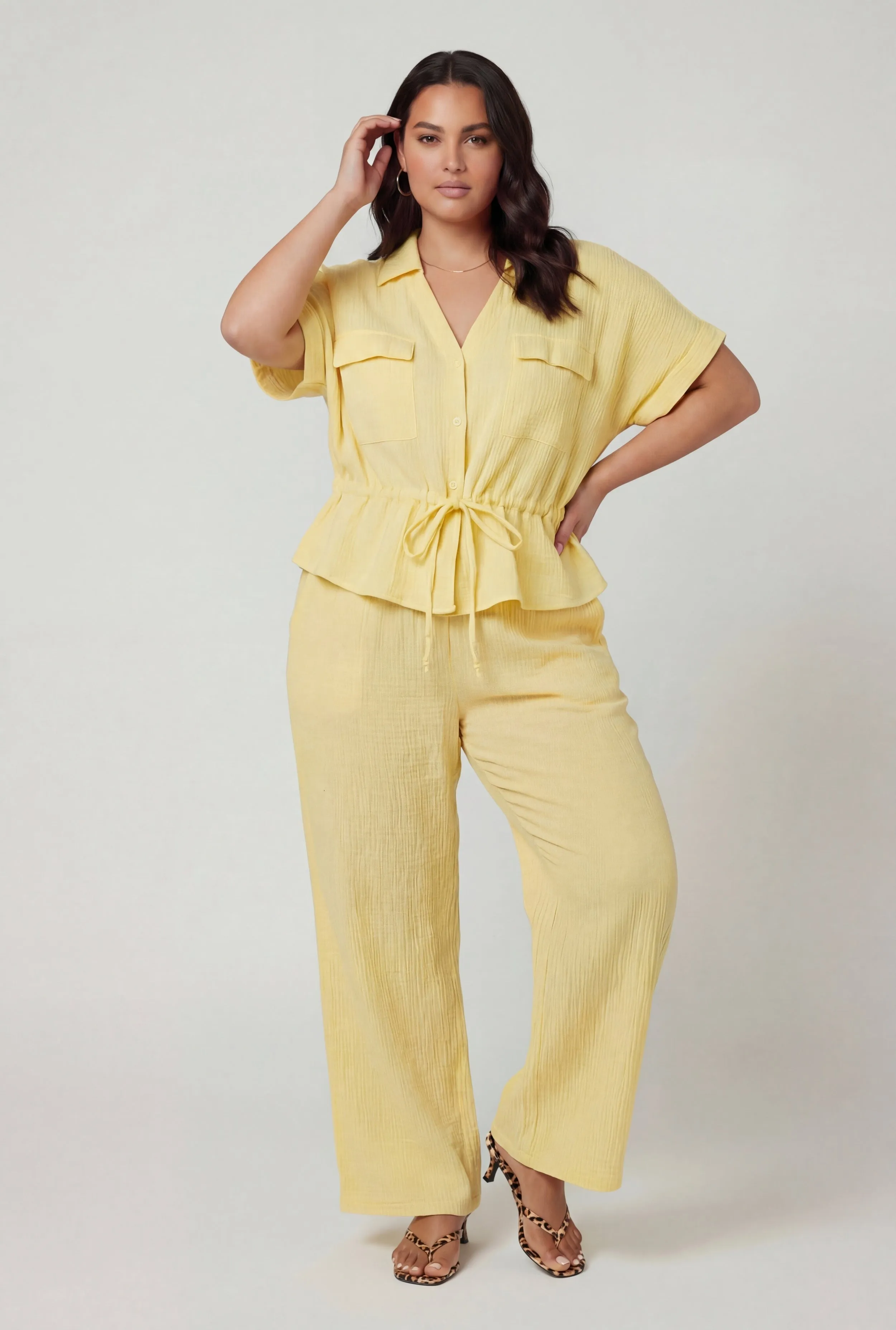 Plus Size High Waisted Gauze Knit Pants sold by Rainbow product image thumbnail 5