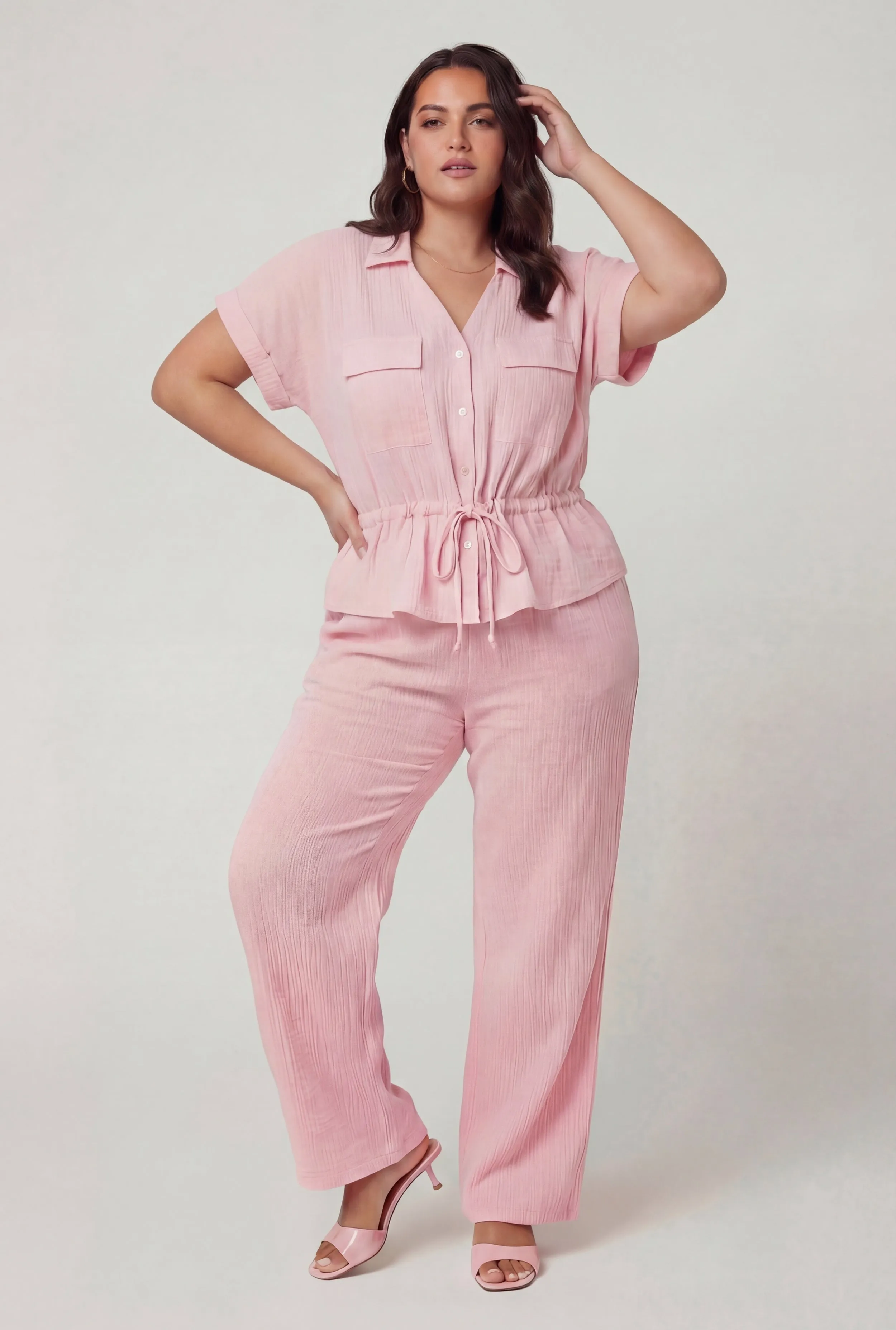 Plus Size High Waisted Gauze Knit Pants sold by Rainbow product image thumbnail 4