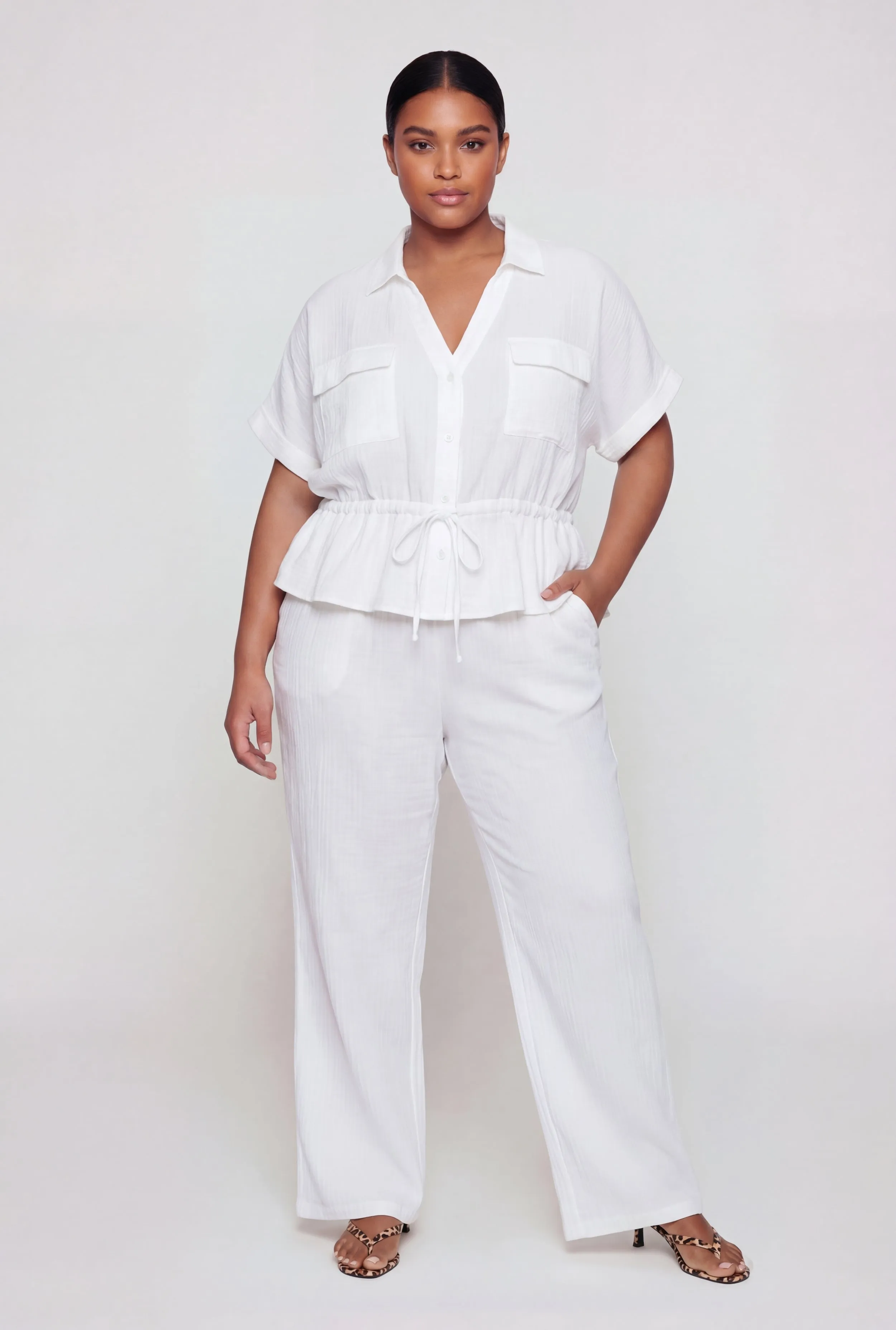Plus Size High Waisted Gauze Knit Pants sold by Rainbow product image thumbnail 3